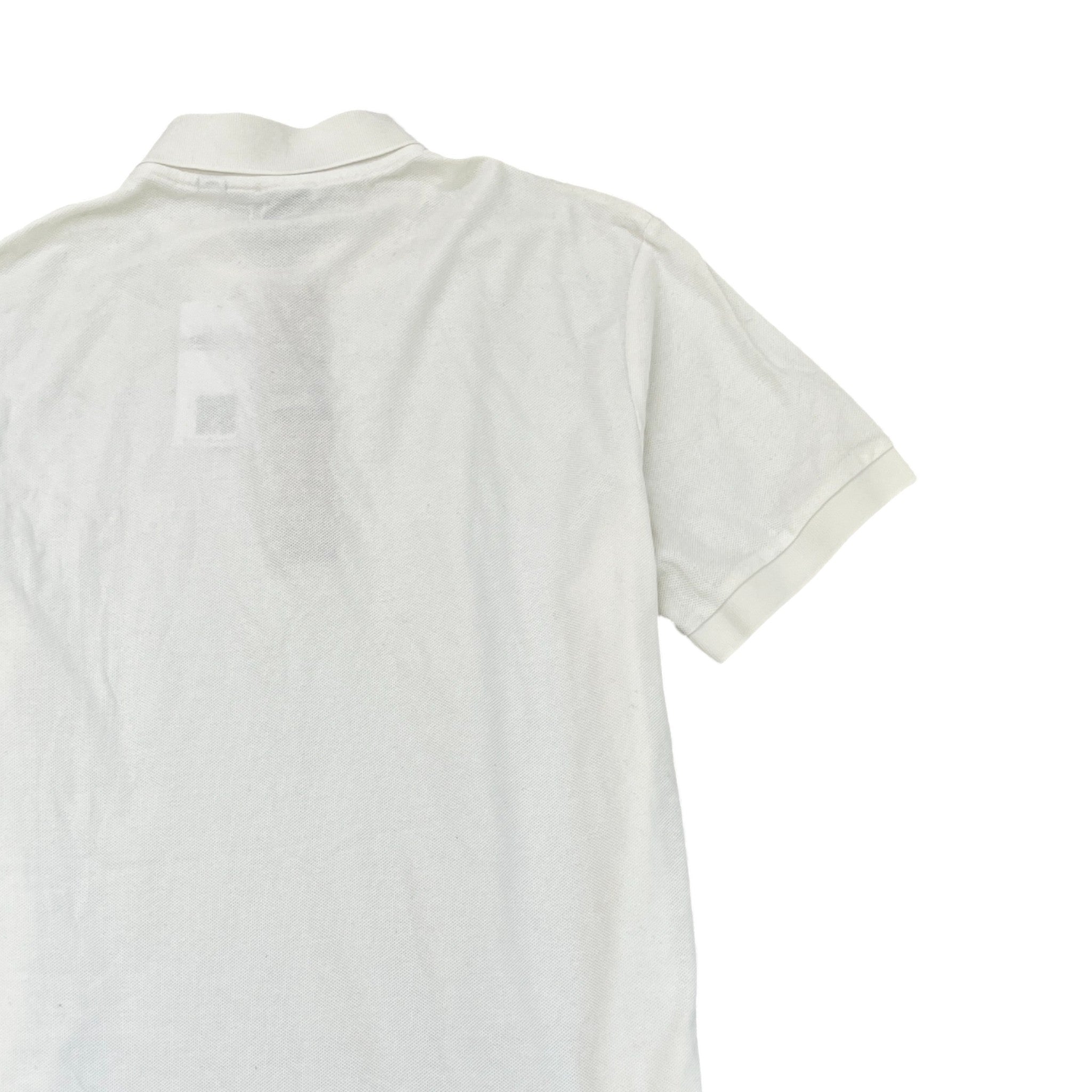 Men's Embroidered Logo Polo Shirt White Size M