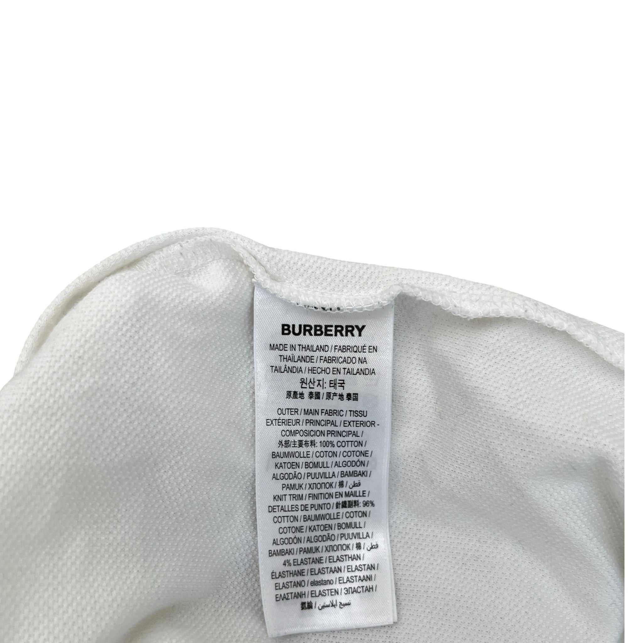 Men's Embroidered Logo Polo Shirt White Size M