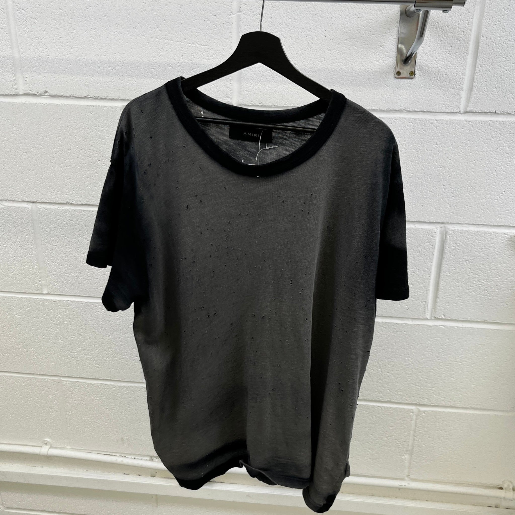 Men's Distressed Shotgun T-Shirt Grey Size M