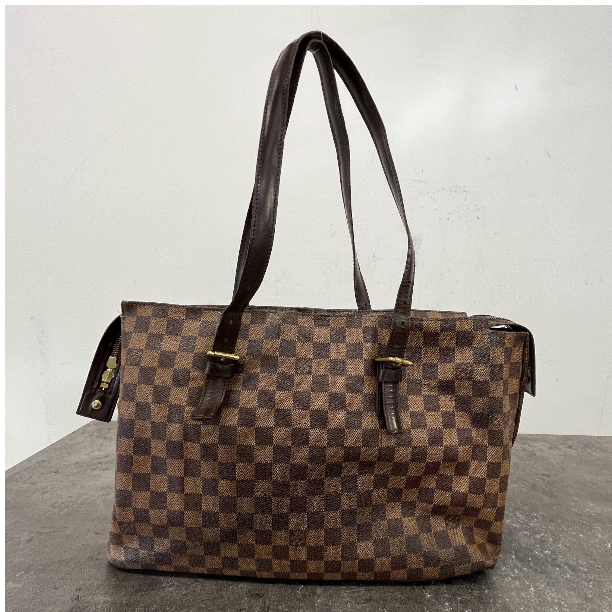 Women's Damier Ebene Chelsea Handbag Brown