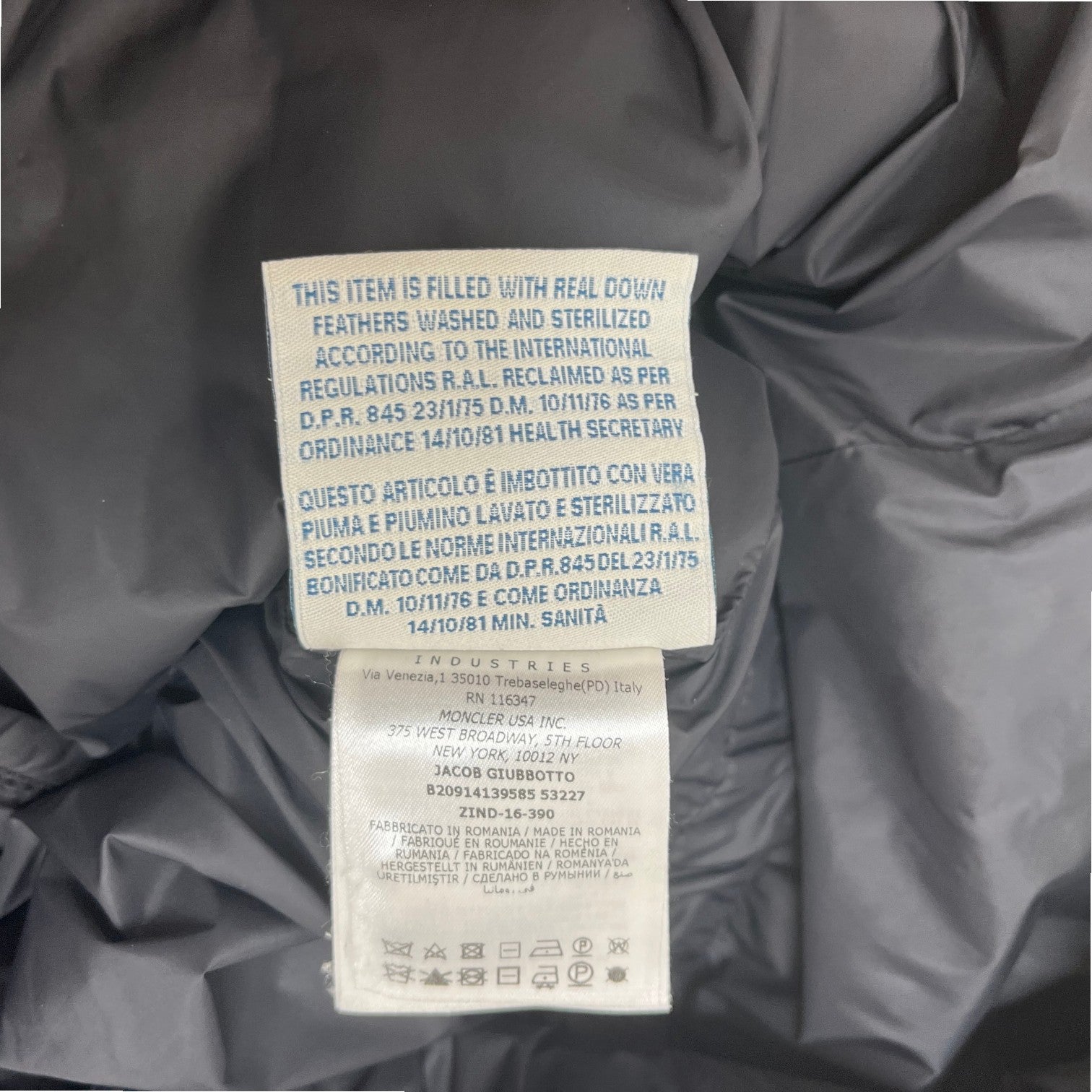 Men's Jacob Down Jacket Black Size 4 / XL