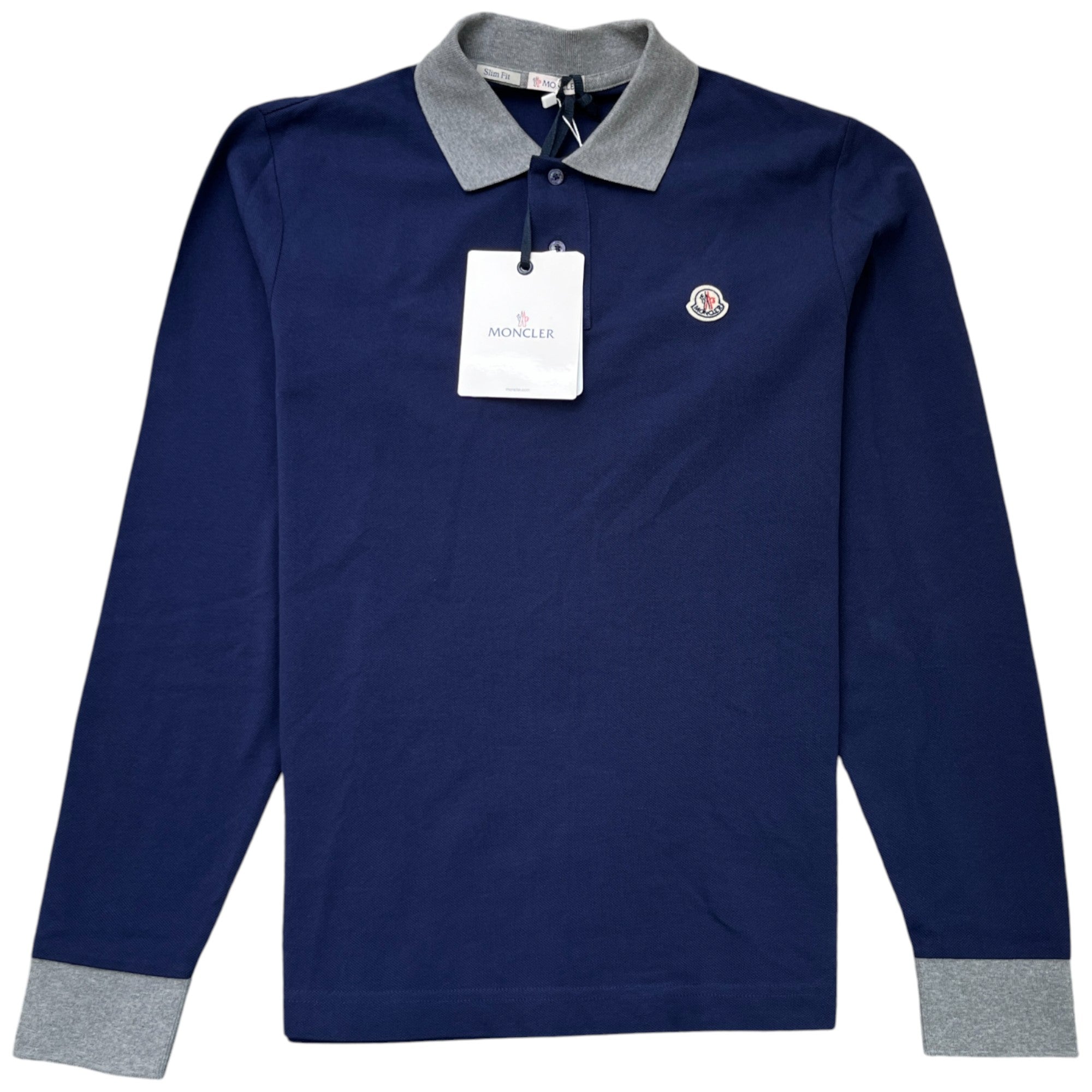 Ppsnabha Neiman Marcus Cashmere Collection Sweater Polo Navy Mens Moncler  Polo Long Sleeve Men's Maglia Polo Shirt