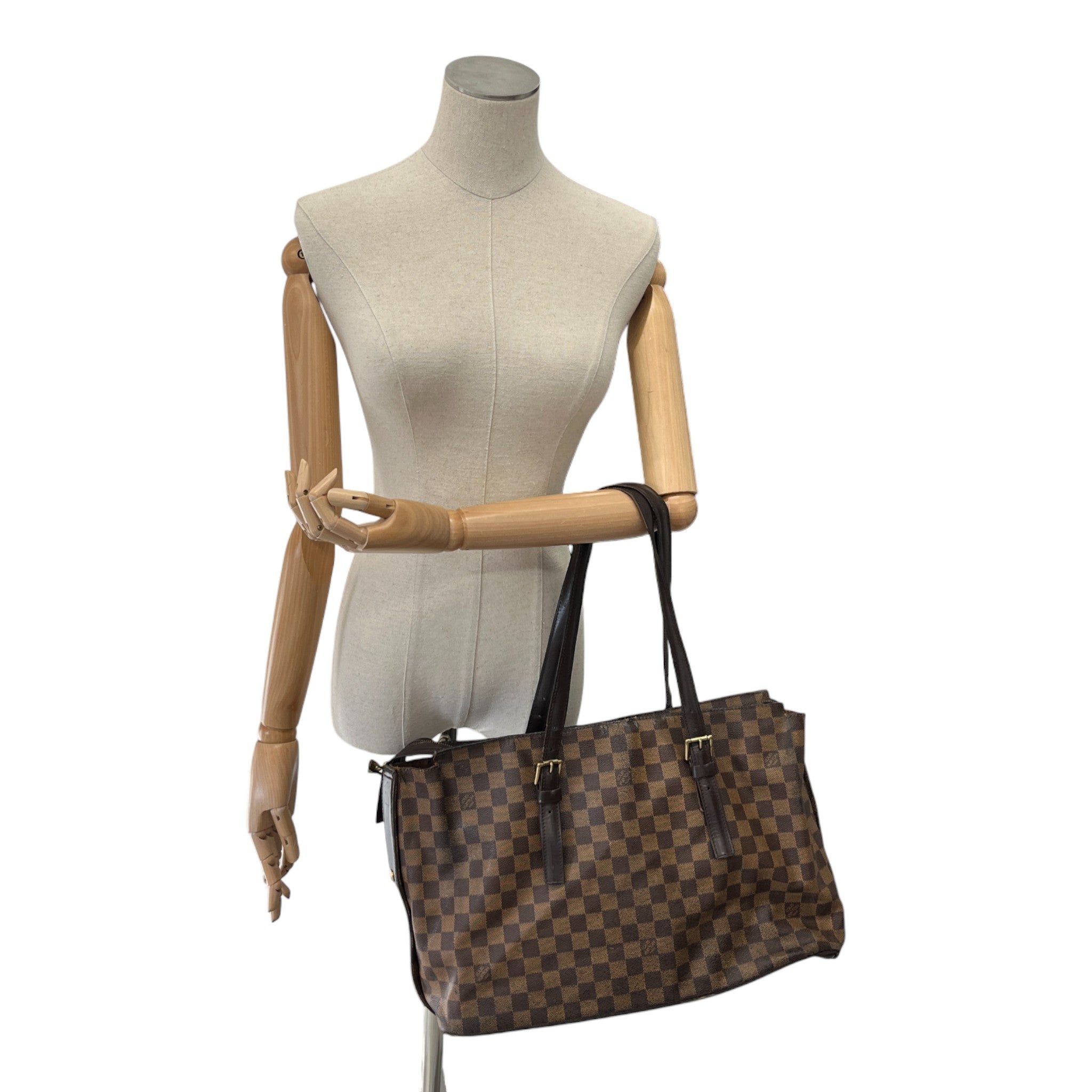 Women's Damier Ebene Chelsea Handbag Brown