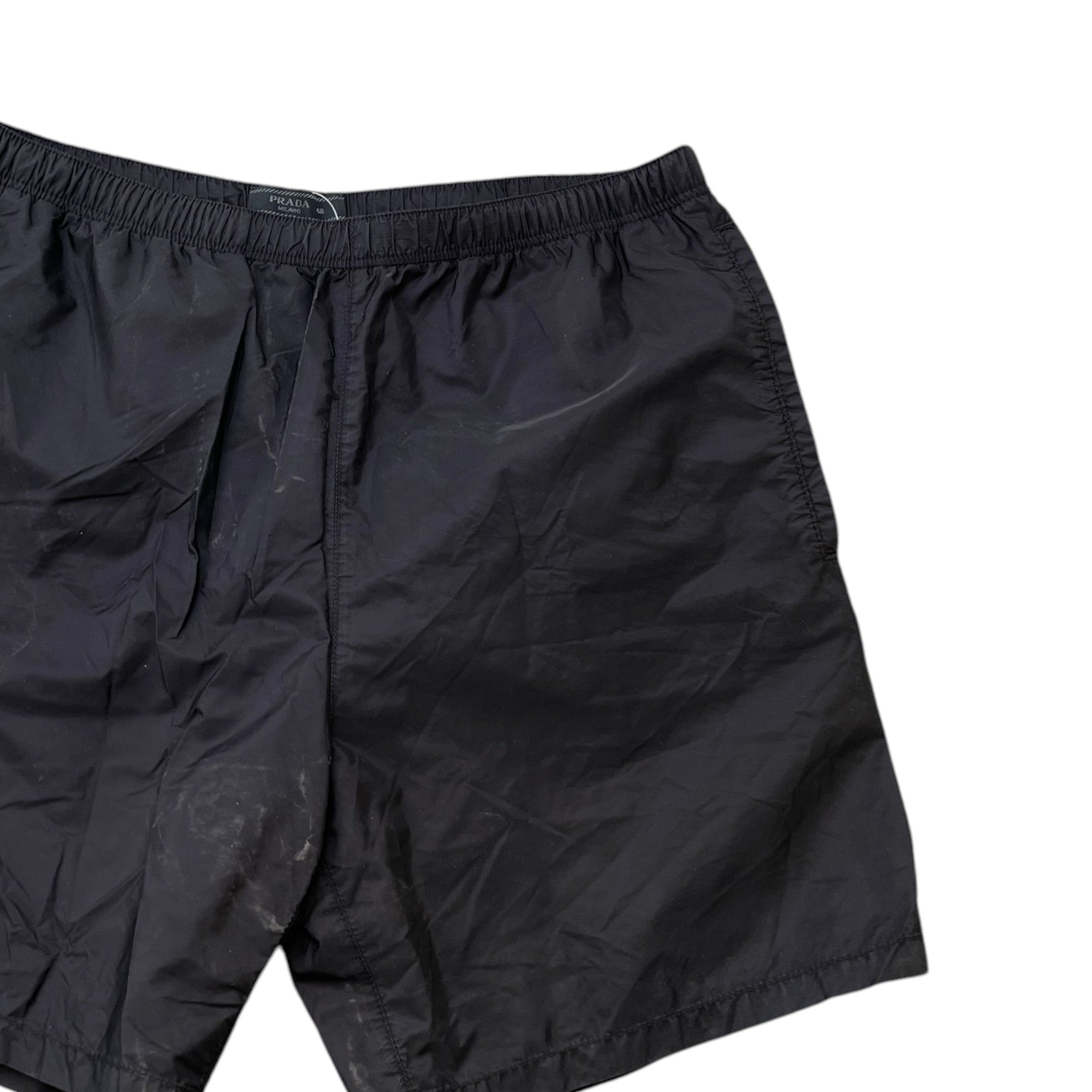 Men's Plaque Pocket Logo Swim Shorts Black Size W32 / IT 48