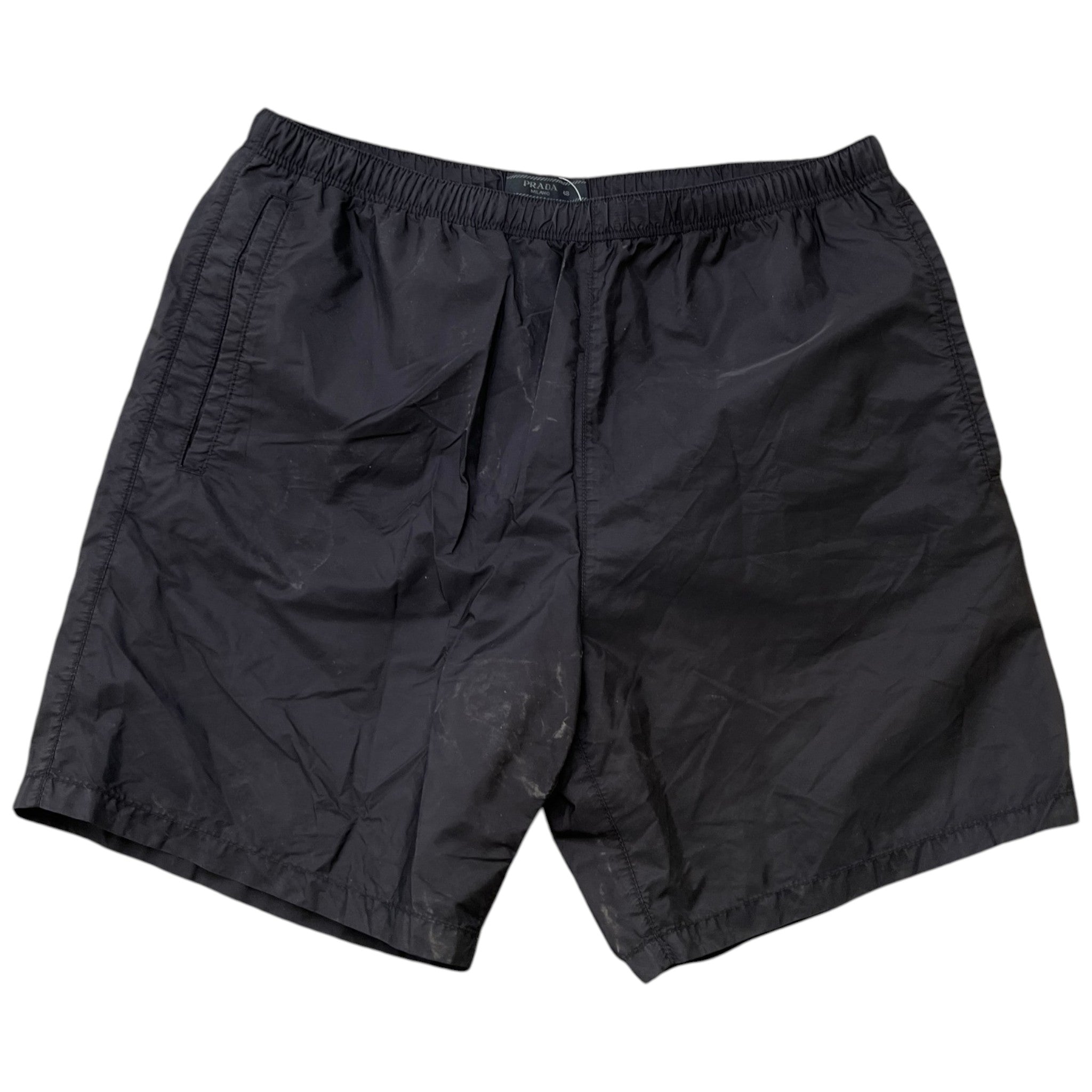 Men's Plaque Pocket Logo Swim Shorts Black Size W32 / IT 48