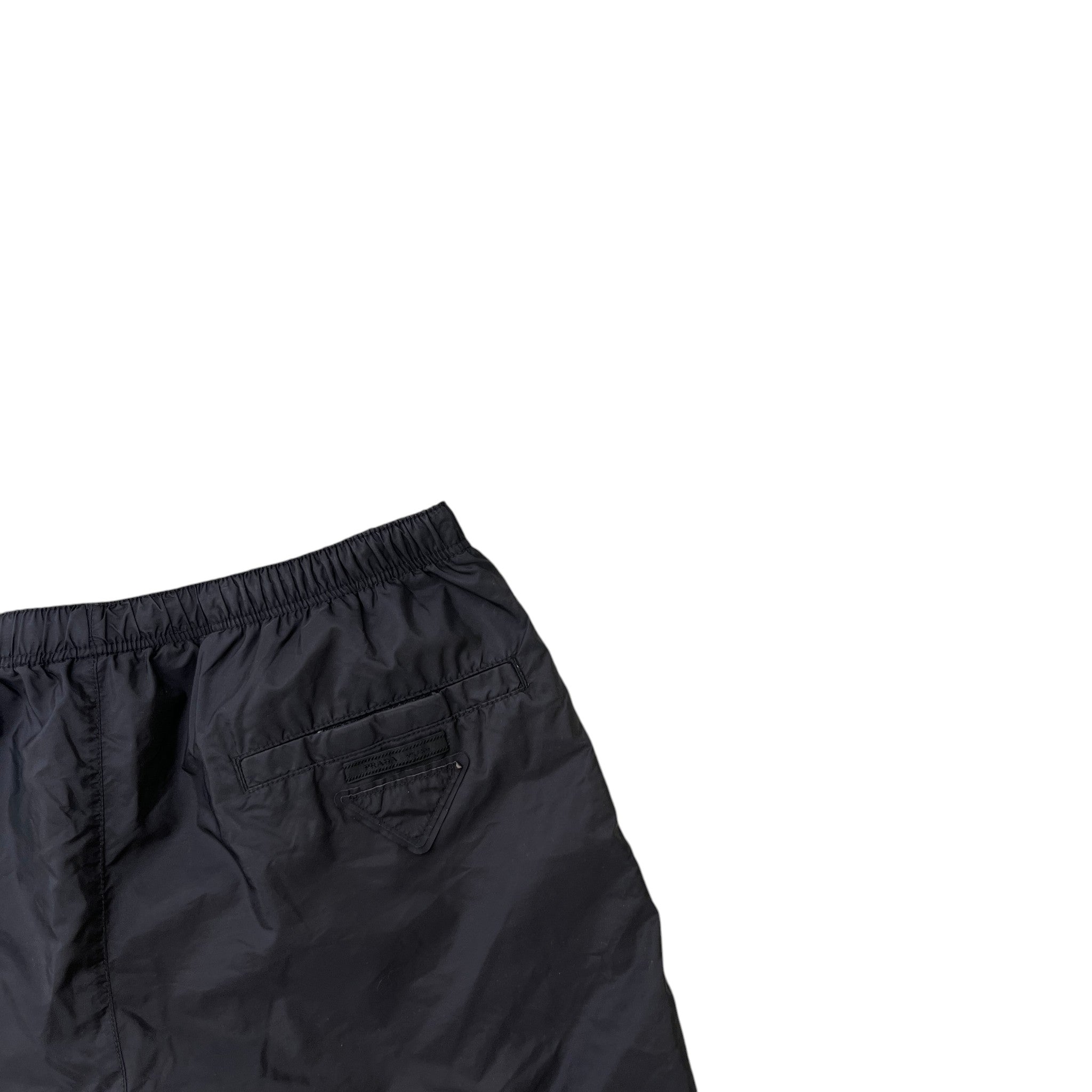 Men's Plaque Pocket Logo Swim Shorts Black Size W32 / IT 48