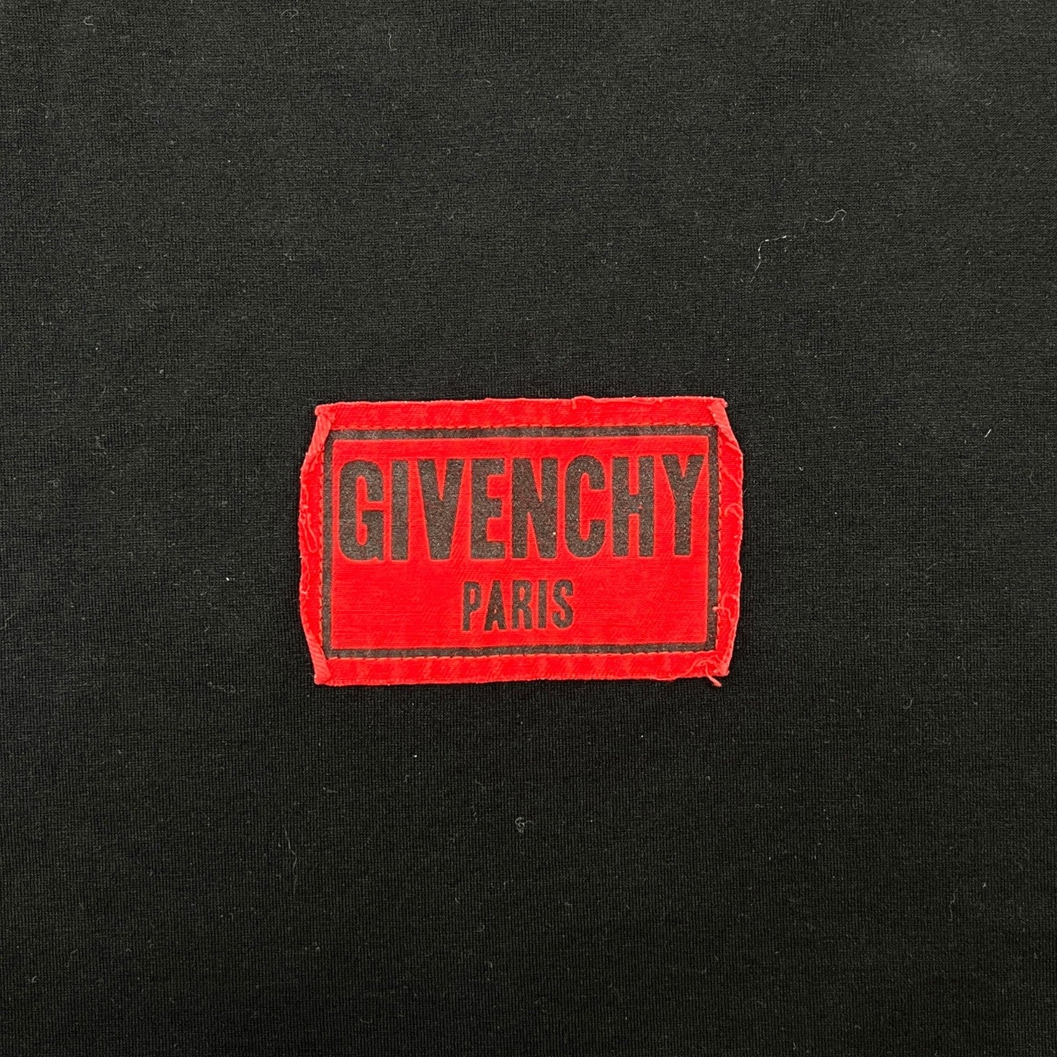 Men's Patch Logo Distressed T-Shirt Black Size L
