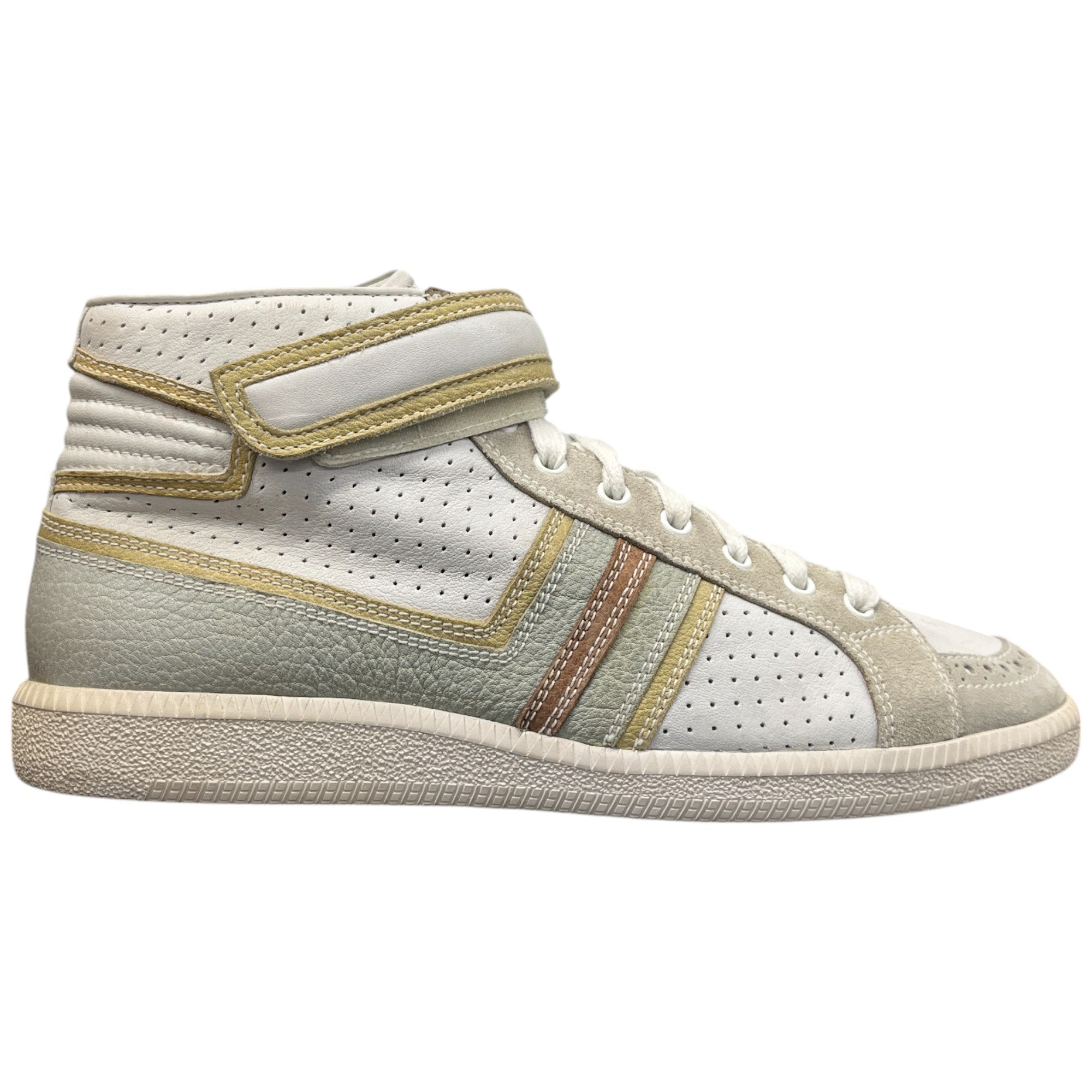 Men's Leather Trim High Trainers Green Size EU 42 / UK 8