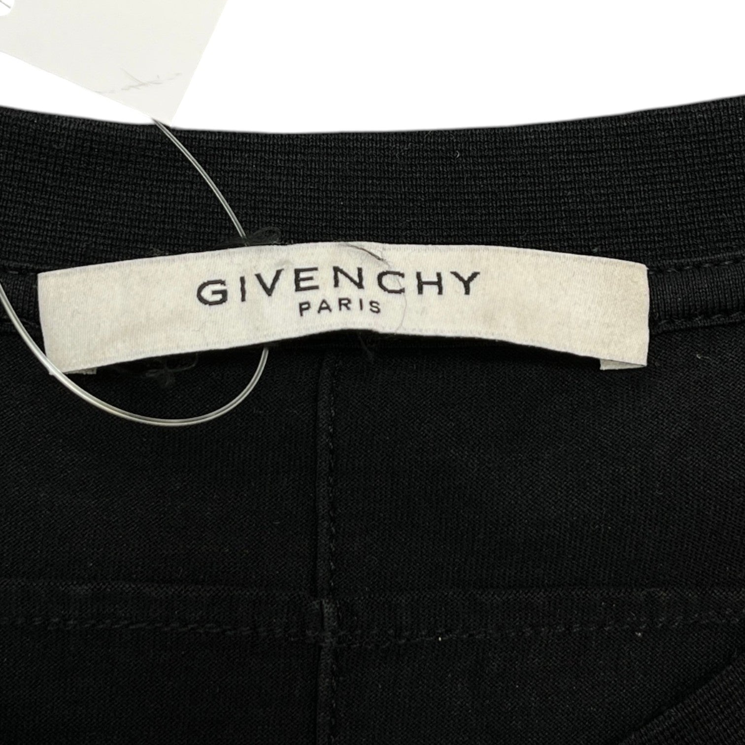 Men's Patch Logo Distressed T-Shirt Black Size L
