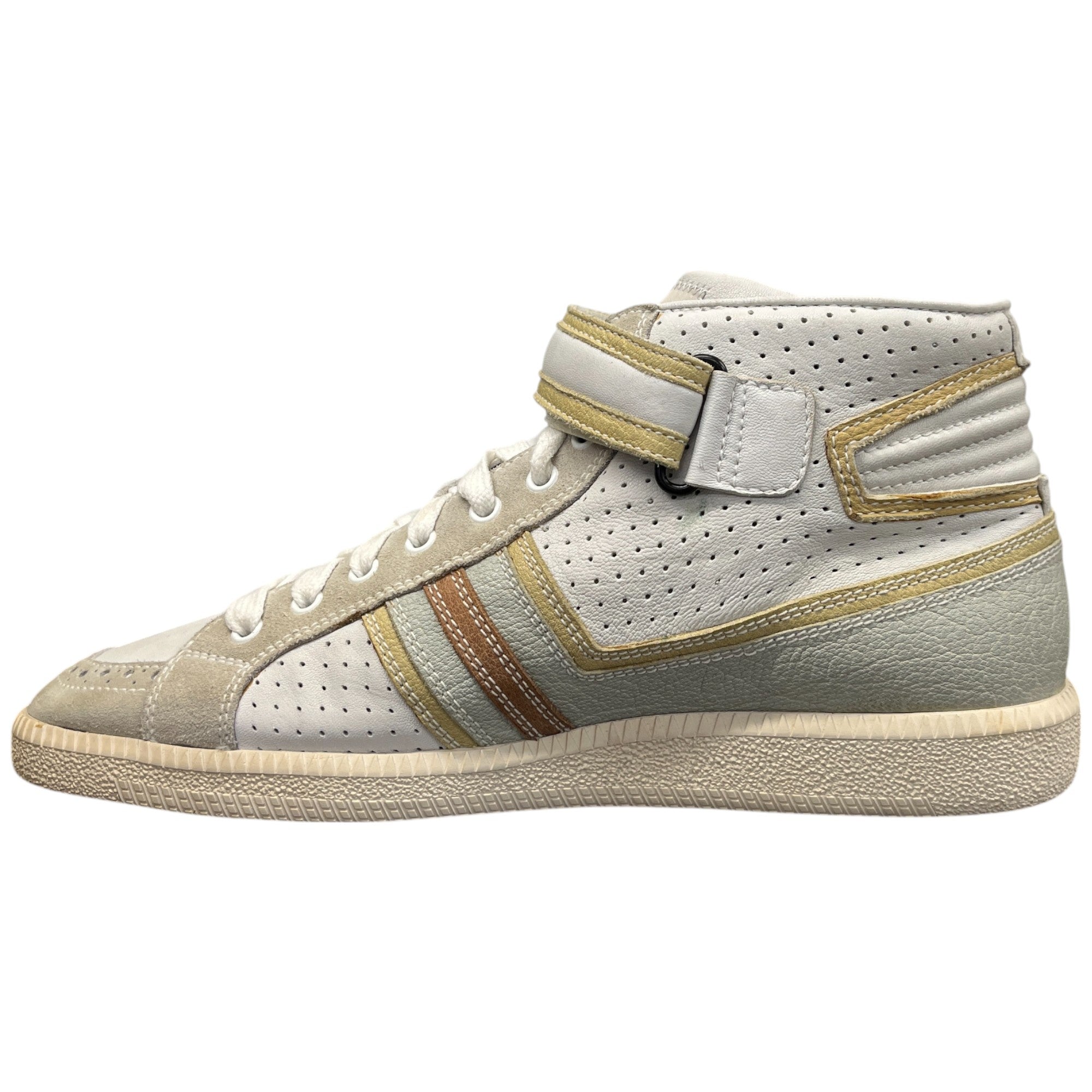 Men's Leather Trim High Trainers Green Size EU 42 / UK 8