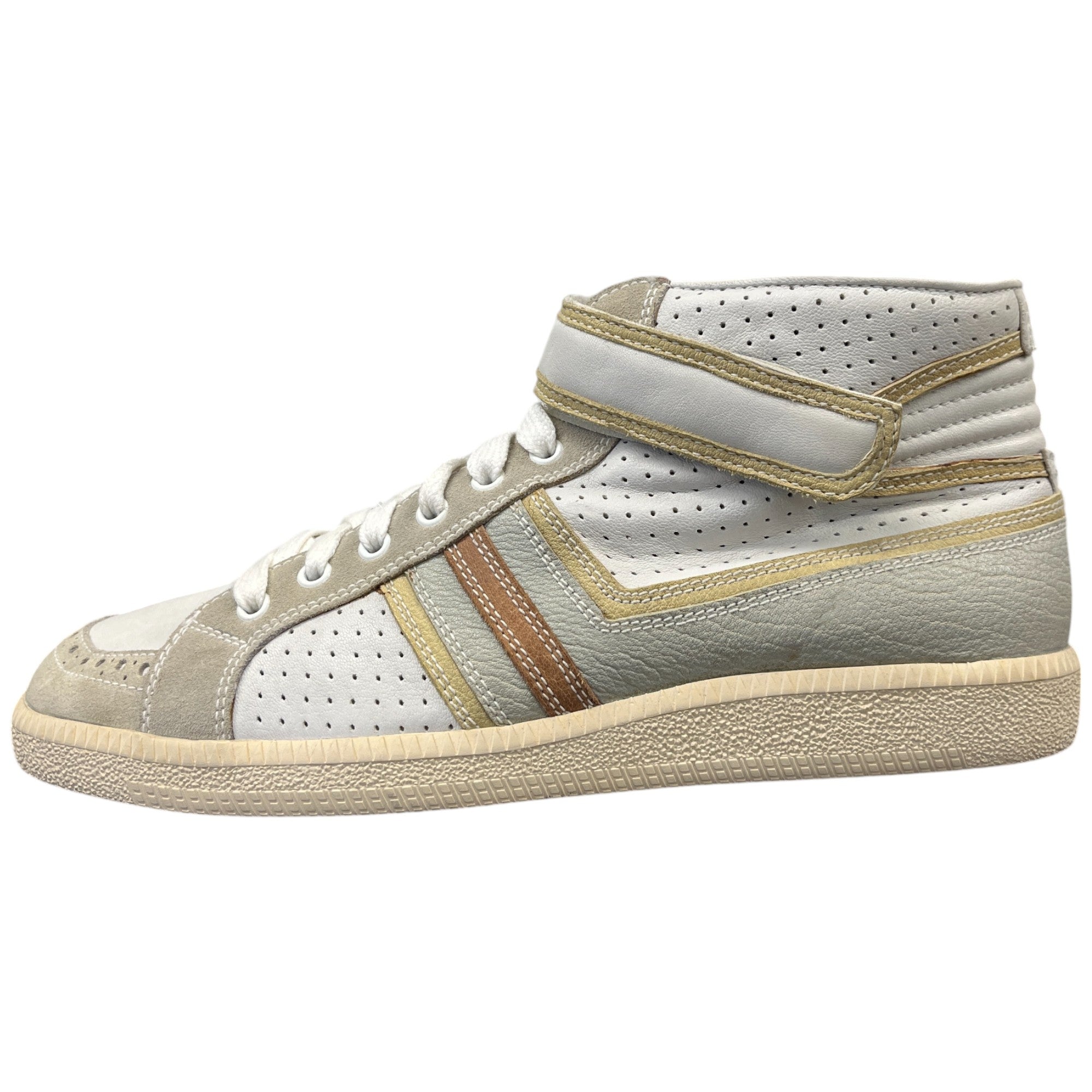 Men's Leather Trim High Trainers Green Size EU 42 / UK 8