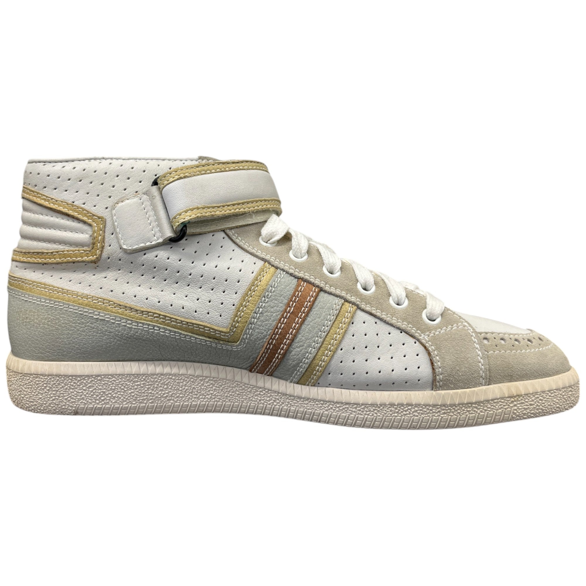 Men's Leather Trim High Trainers Green Size EU 42 / UK 8