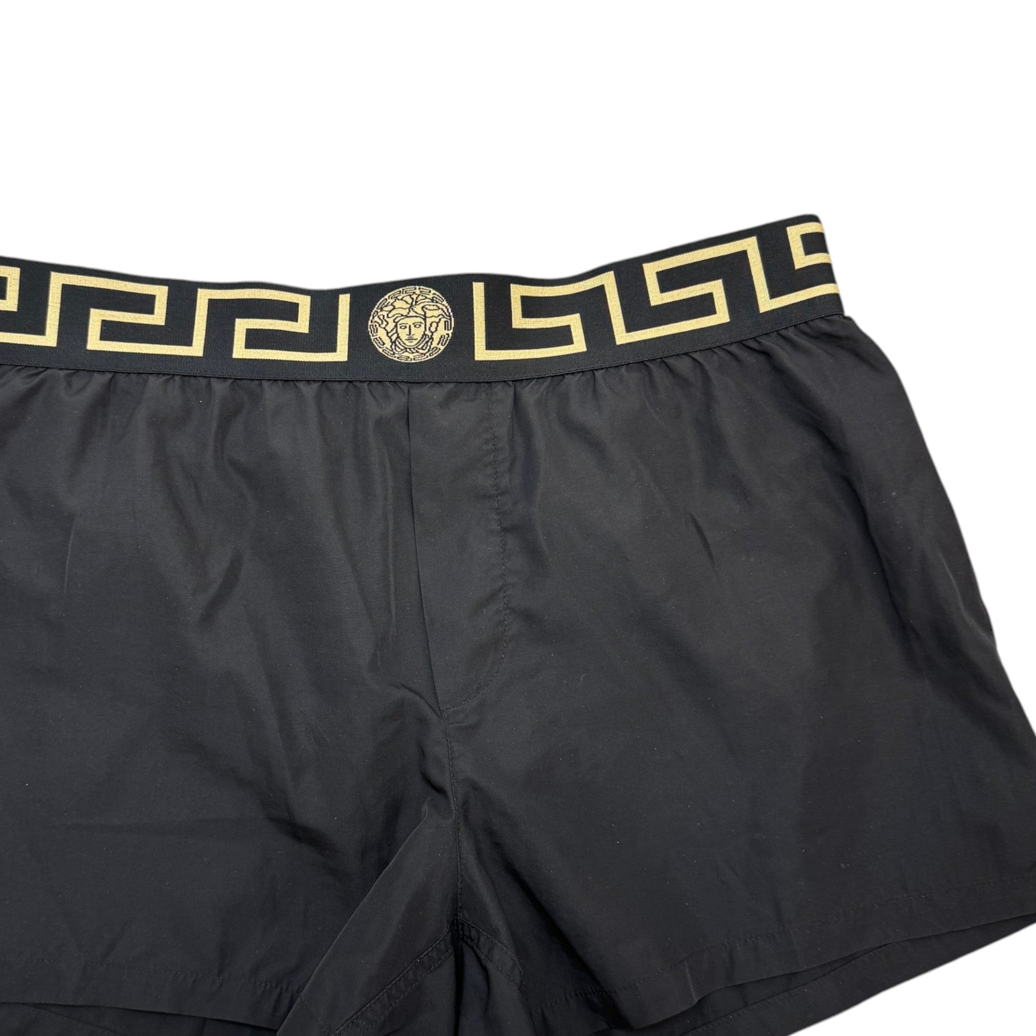Men's Greca Border Swim Shorts Black Size M