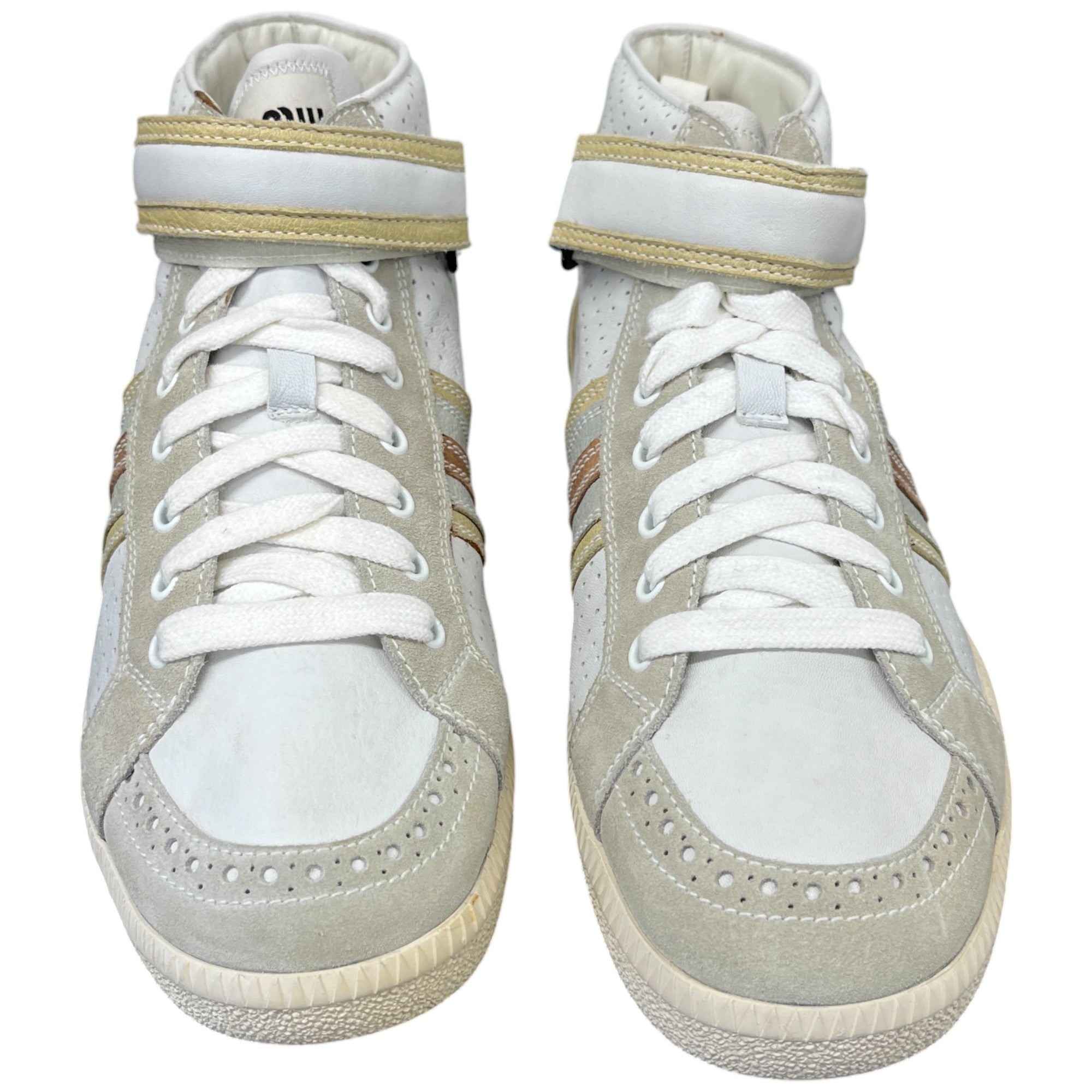 Men's Leather Trim High Trainers Green Size EU 42 / UK 8