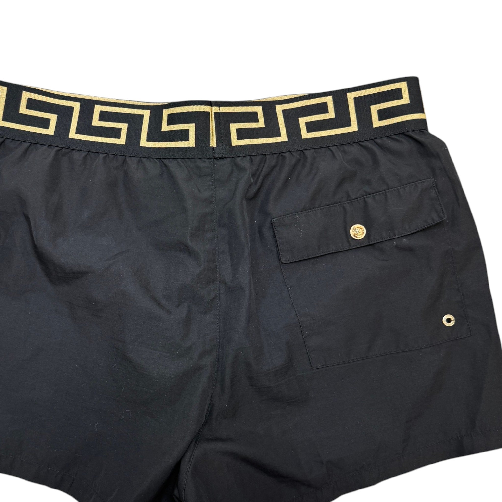 Men's Greca Border Swim Shorts Black Size M