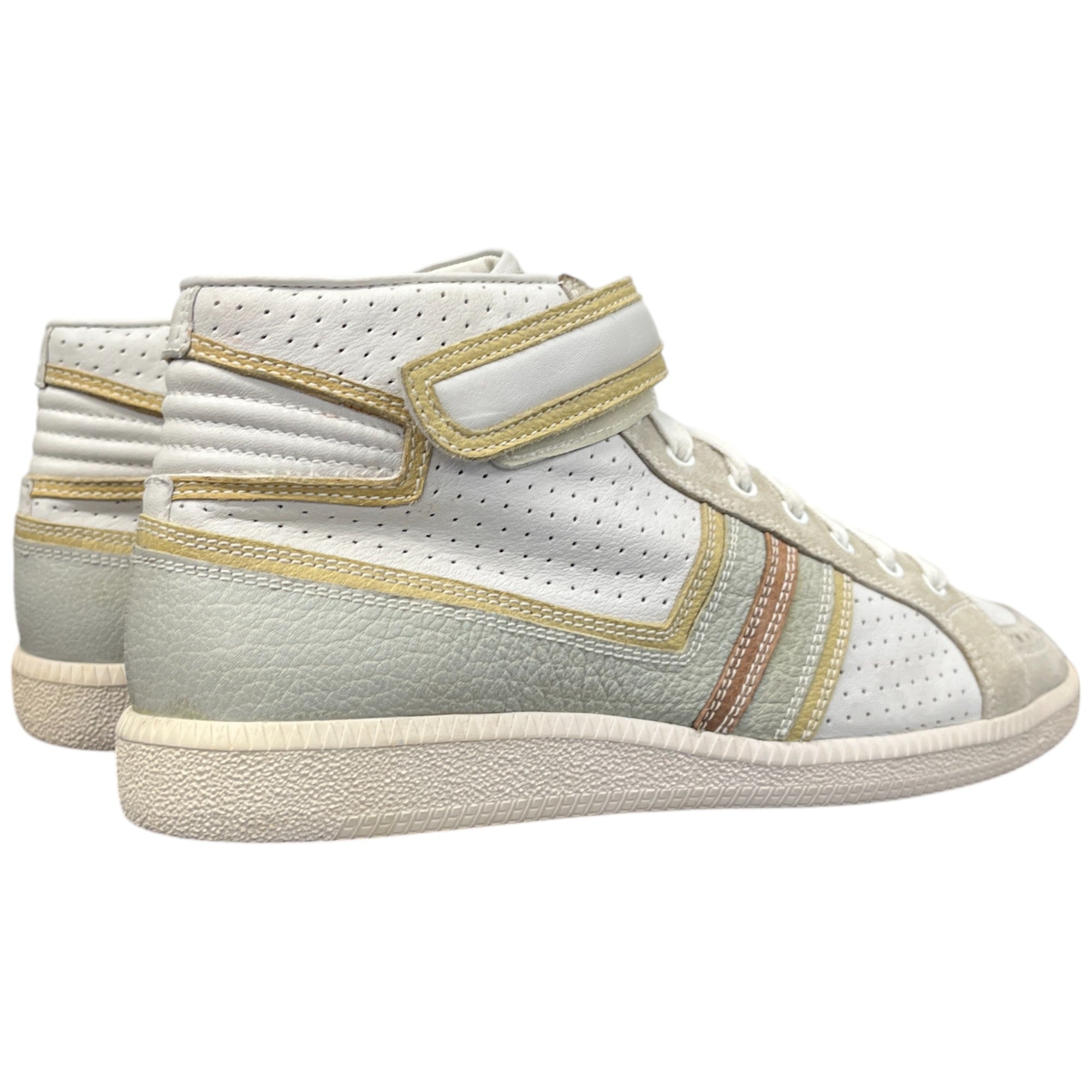 Men's Leather Trim High Trainers Green Size EU 42 / UK 8