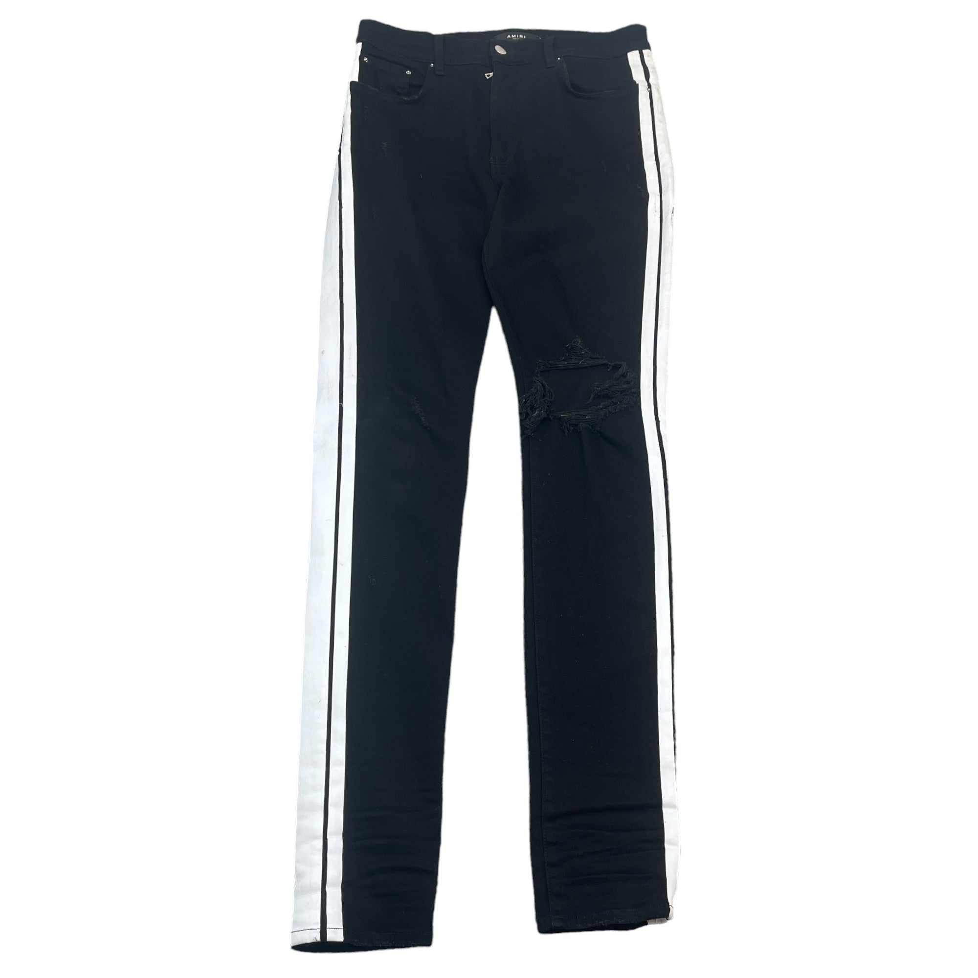 Striped jeans black online