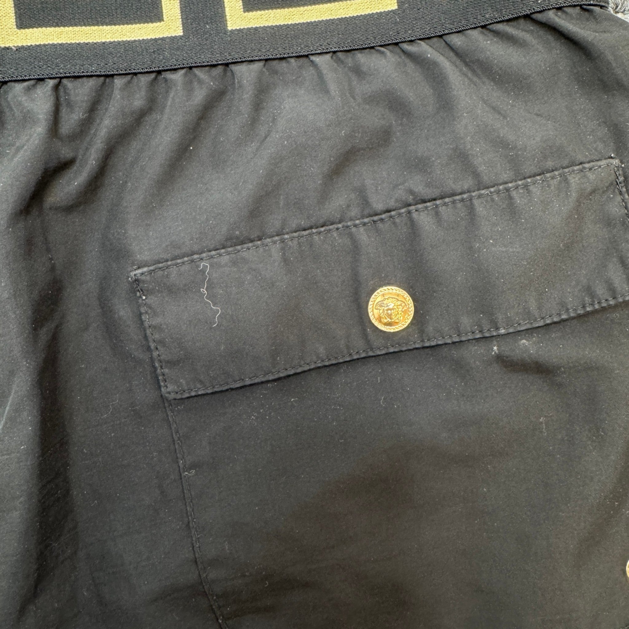 Men's Greca Border Swim Shorts Black Size M