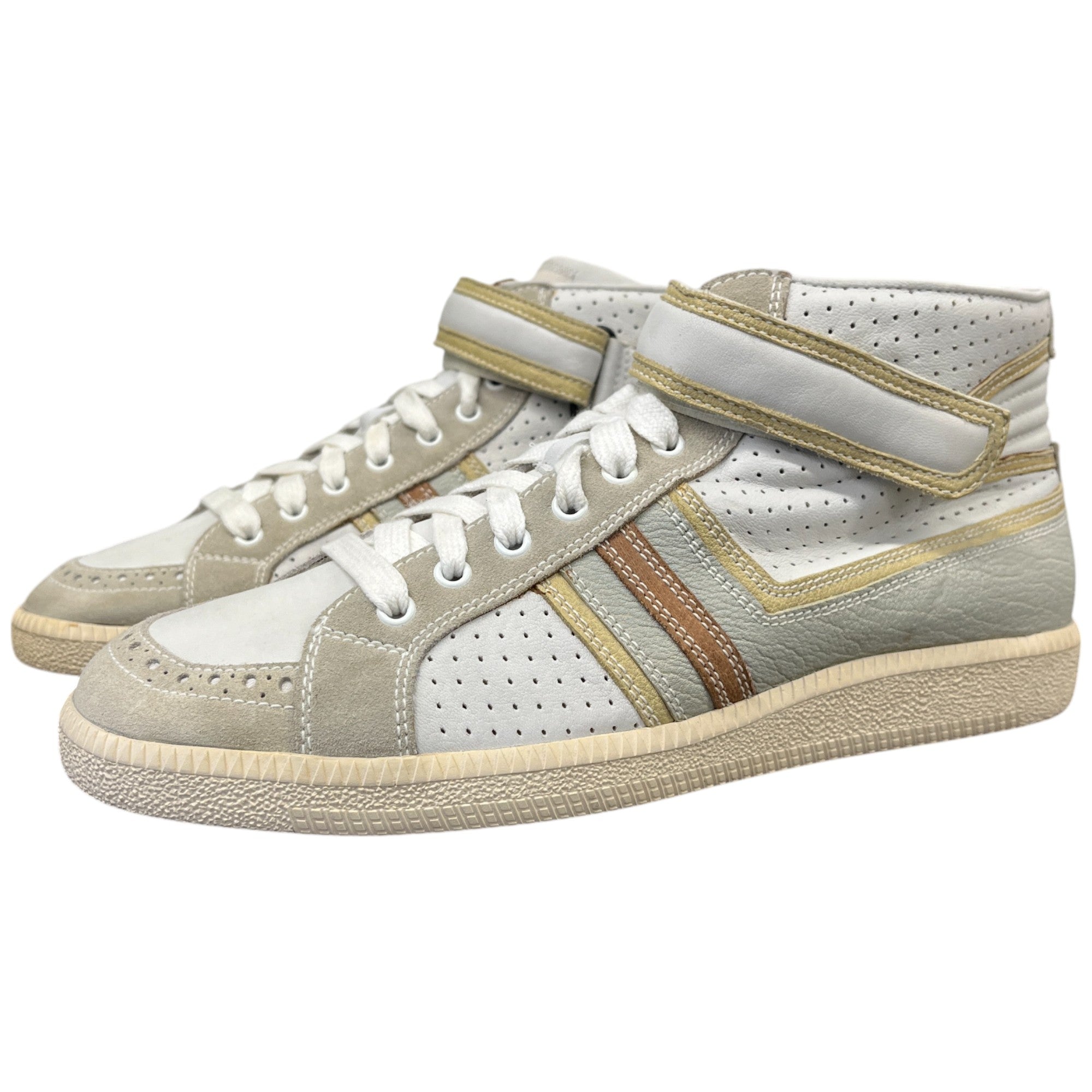 Men's Leather Trim High Trainers Green Size EU 42 / UK 8