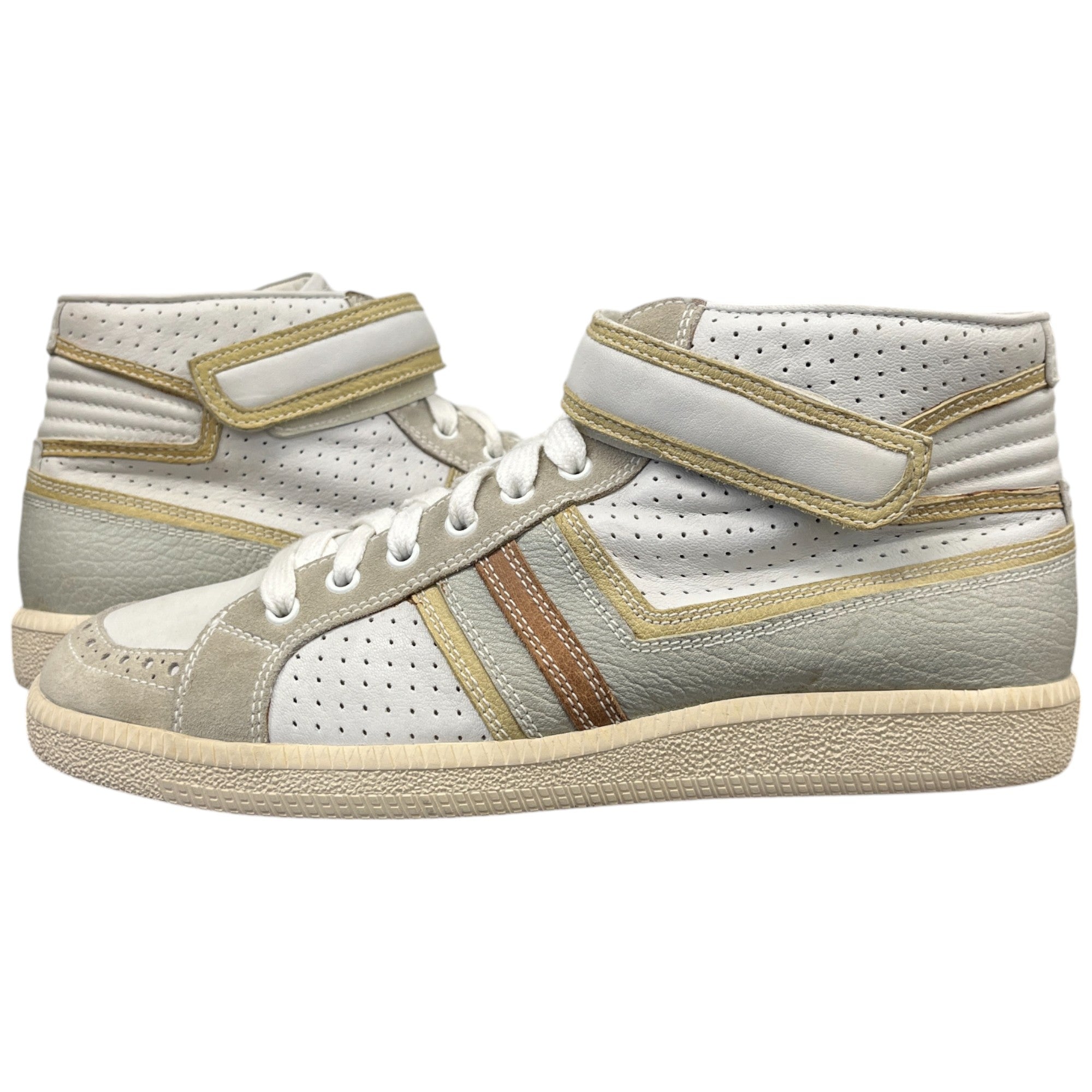 Men's Leather Trim High Trainers Green Size EU 42 / UK 8