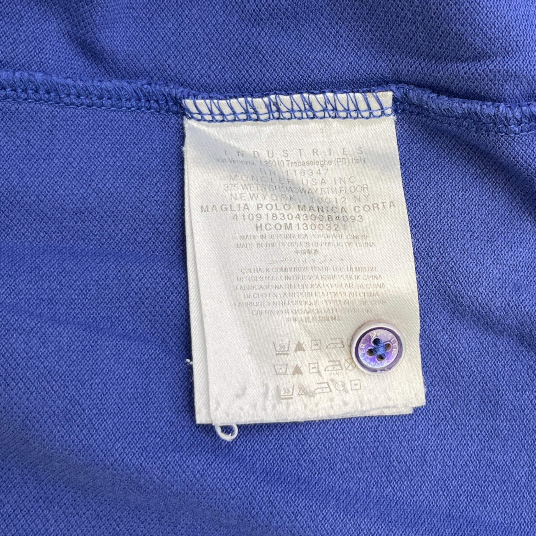 Men's Maglia Manica Corta Polo Shirt Blue Size L