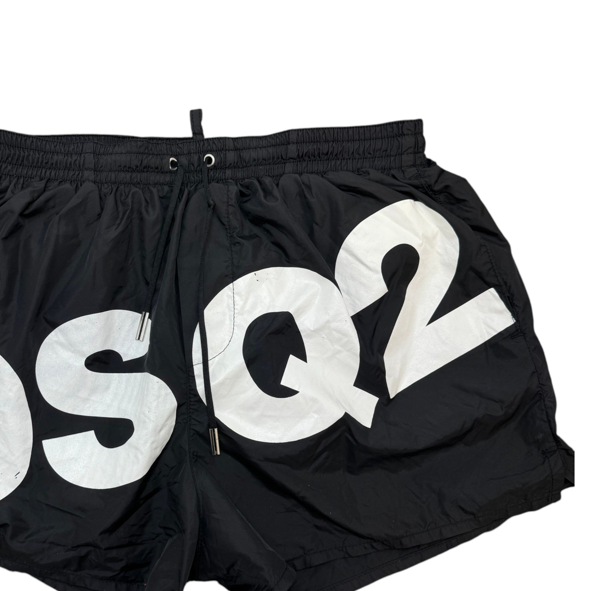 Men's Logo Print Swim Shorts Black Size W30 / IT 46