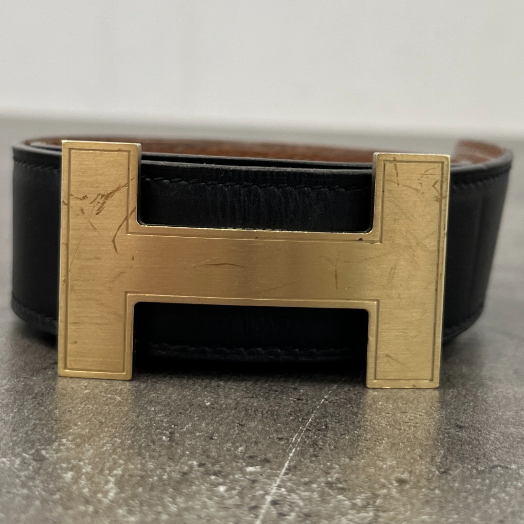 Men's Reversible H Belt Black