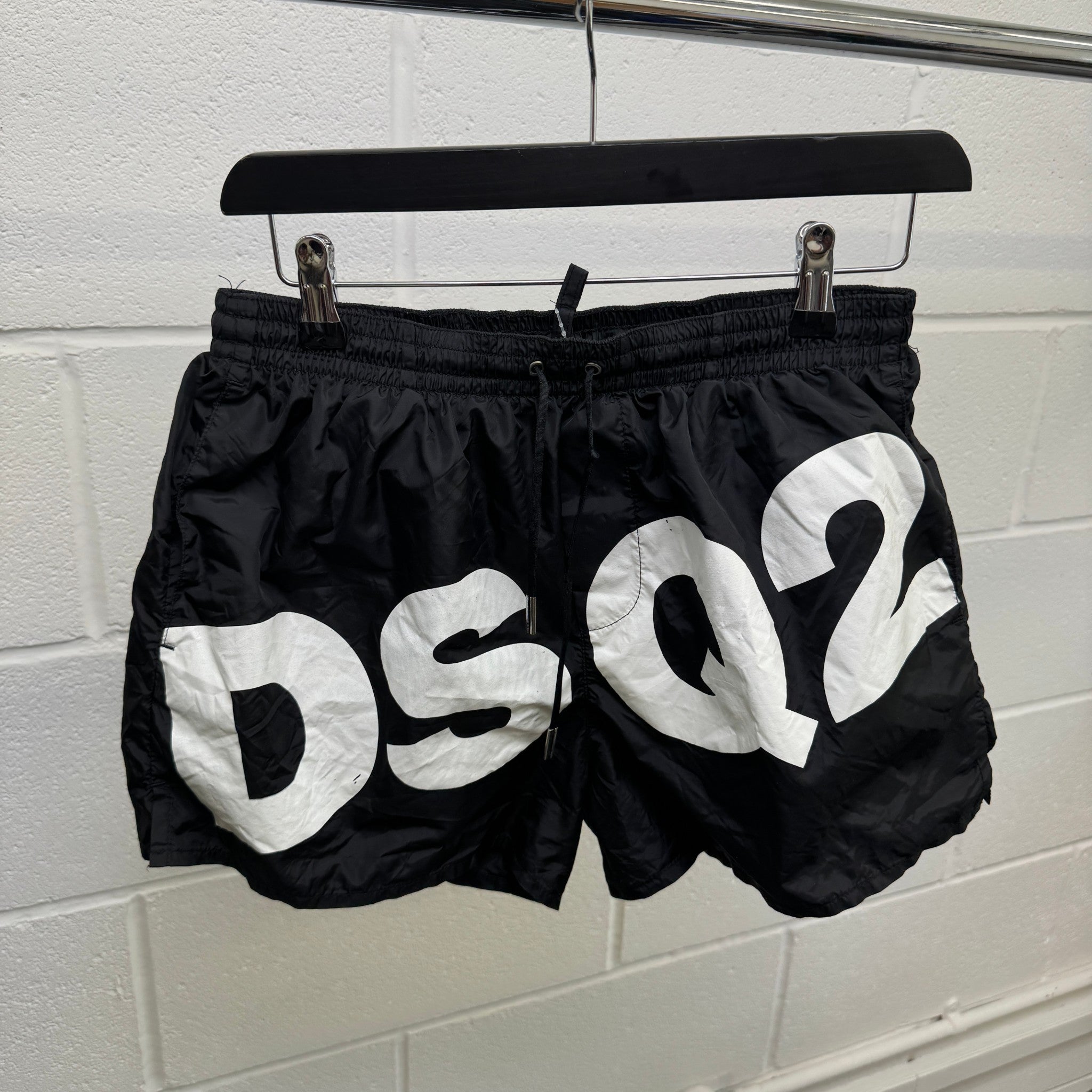 Men's Logo Print Swim Shorts Black Size W30 / IT 46