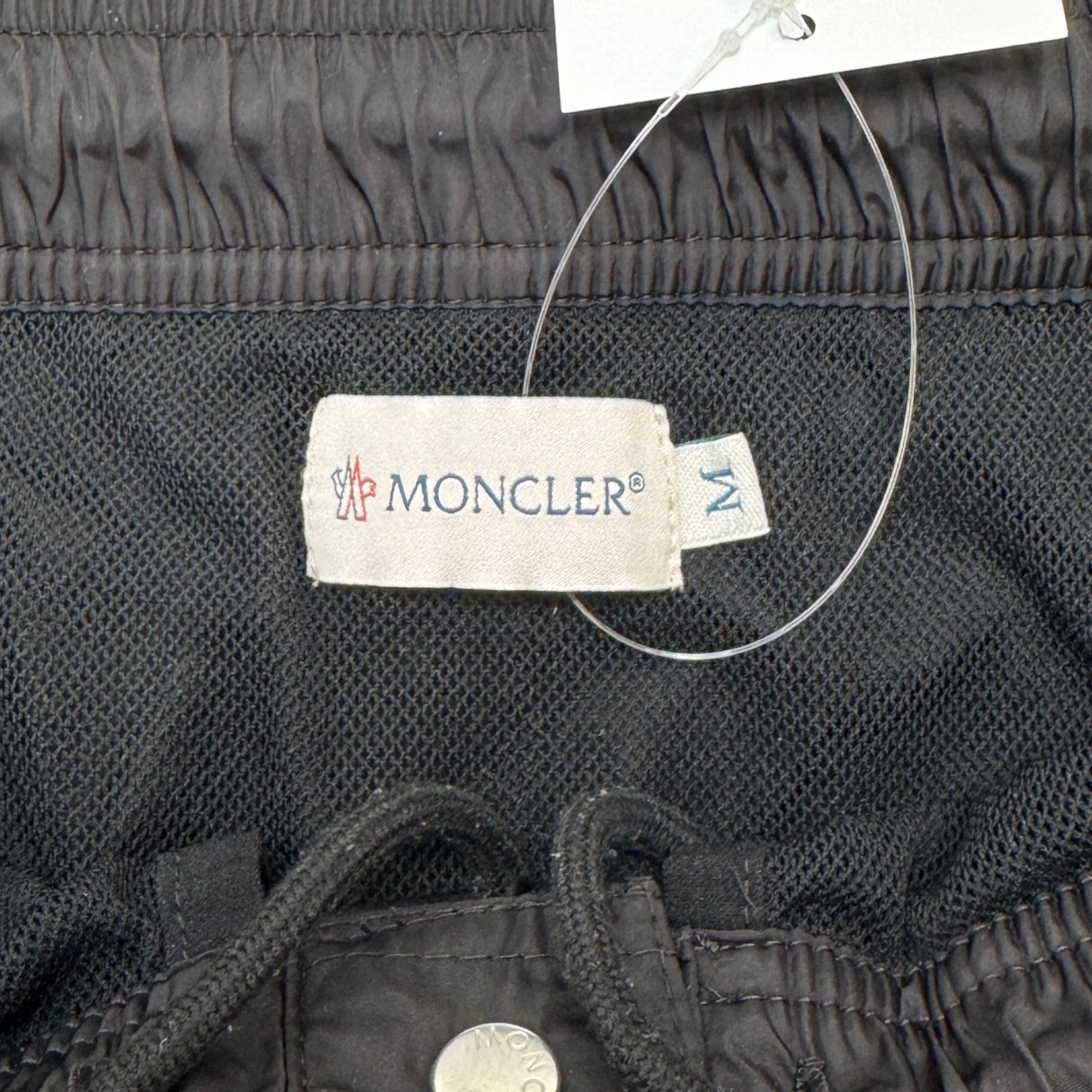 Men's Logo Patch Swim Shorts Black Size M