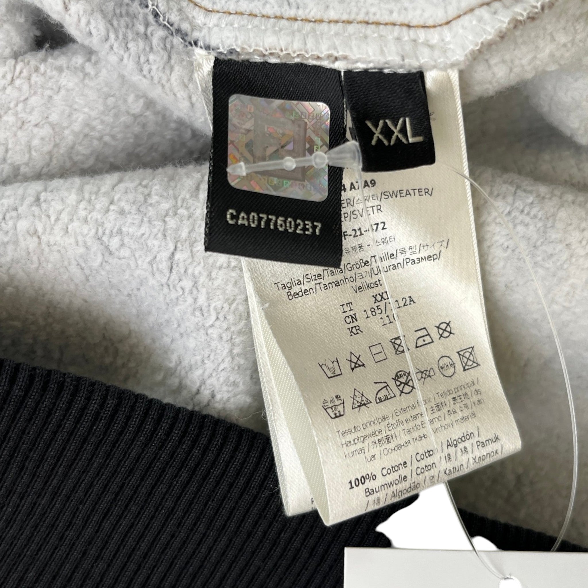 Men's Diagonal Ff Monogram Sweatshirt Beige Size XXL