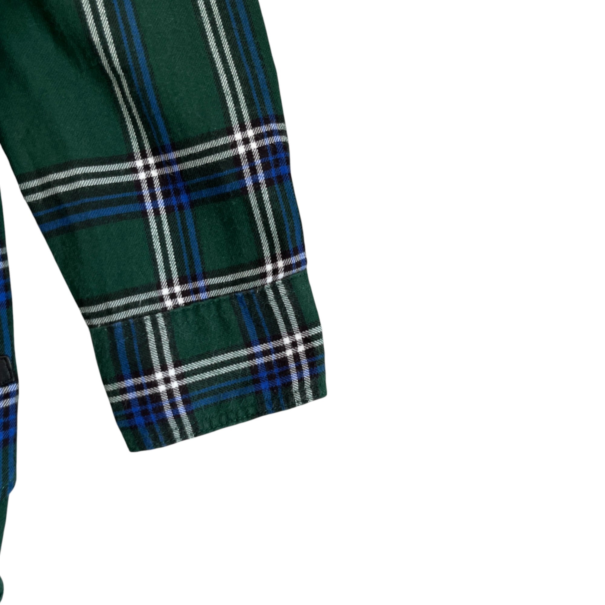 Men's Checkered Long Sleeve Shirt Green Size XS