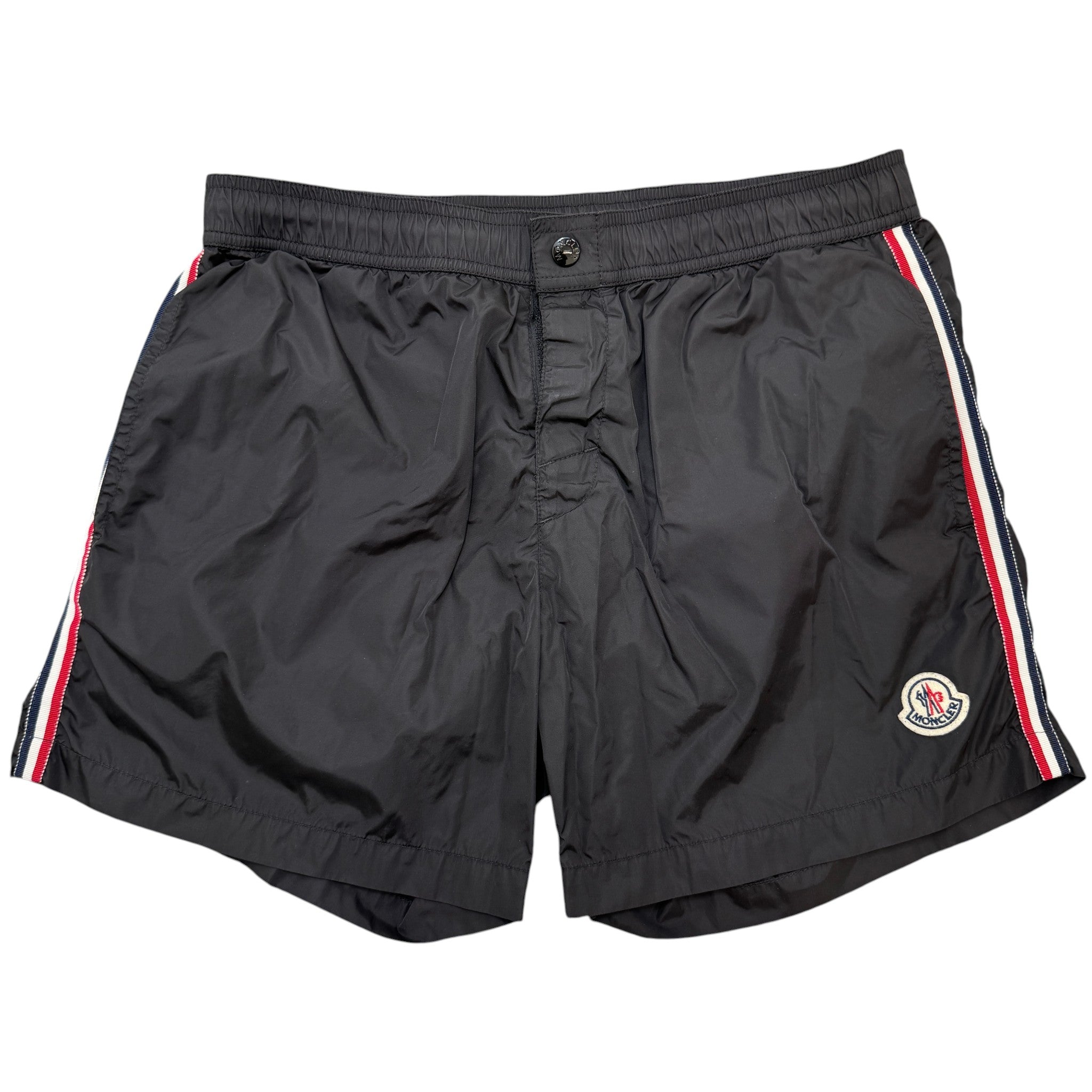 Men's Logo Patch Swim Shorts Black Size M