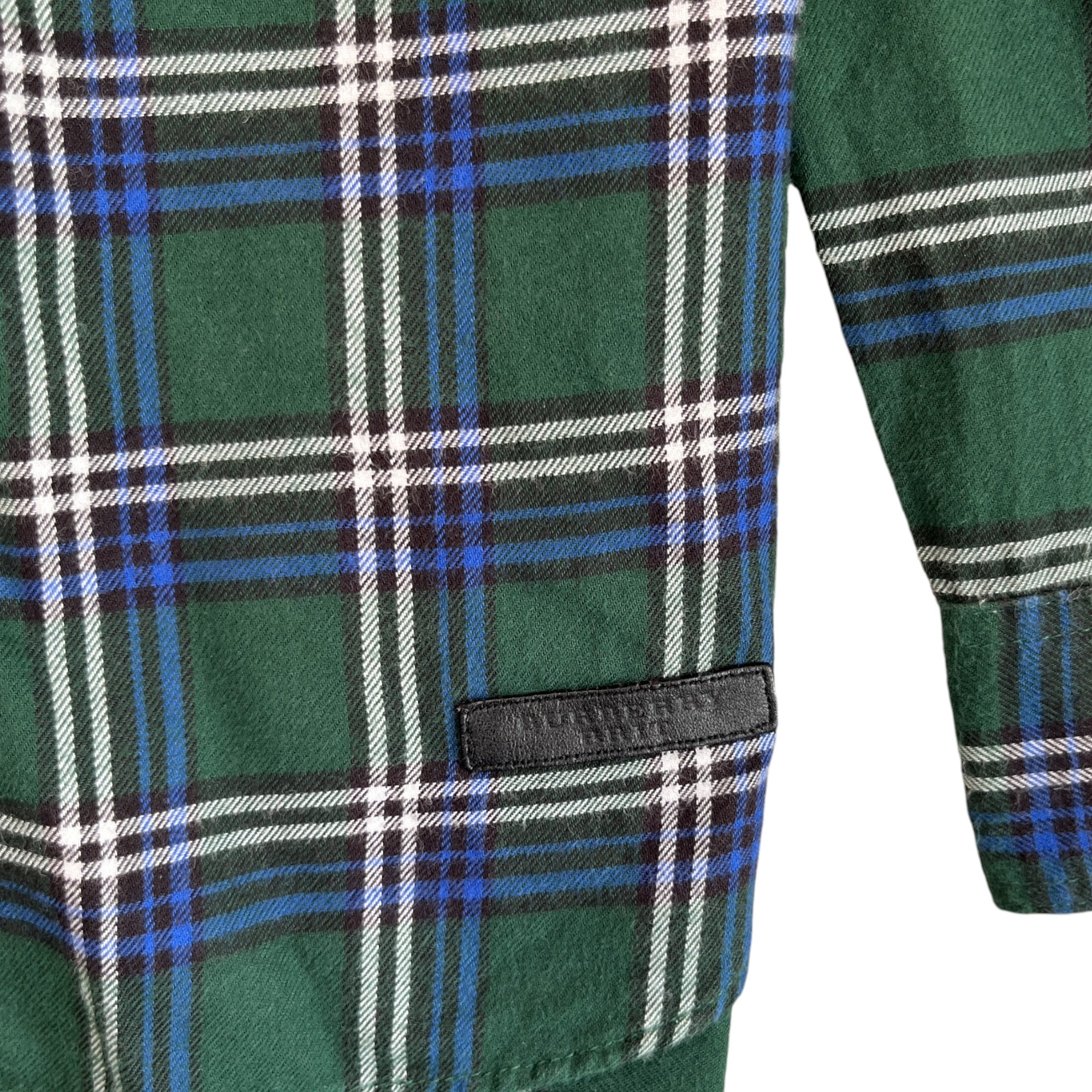 Men's Checkered Long Sleeve Shirt Green Size XS