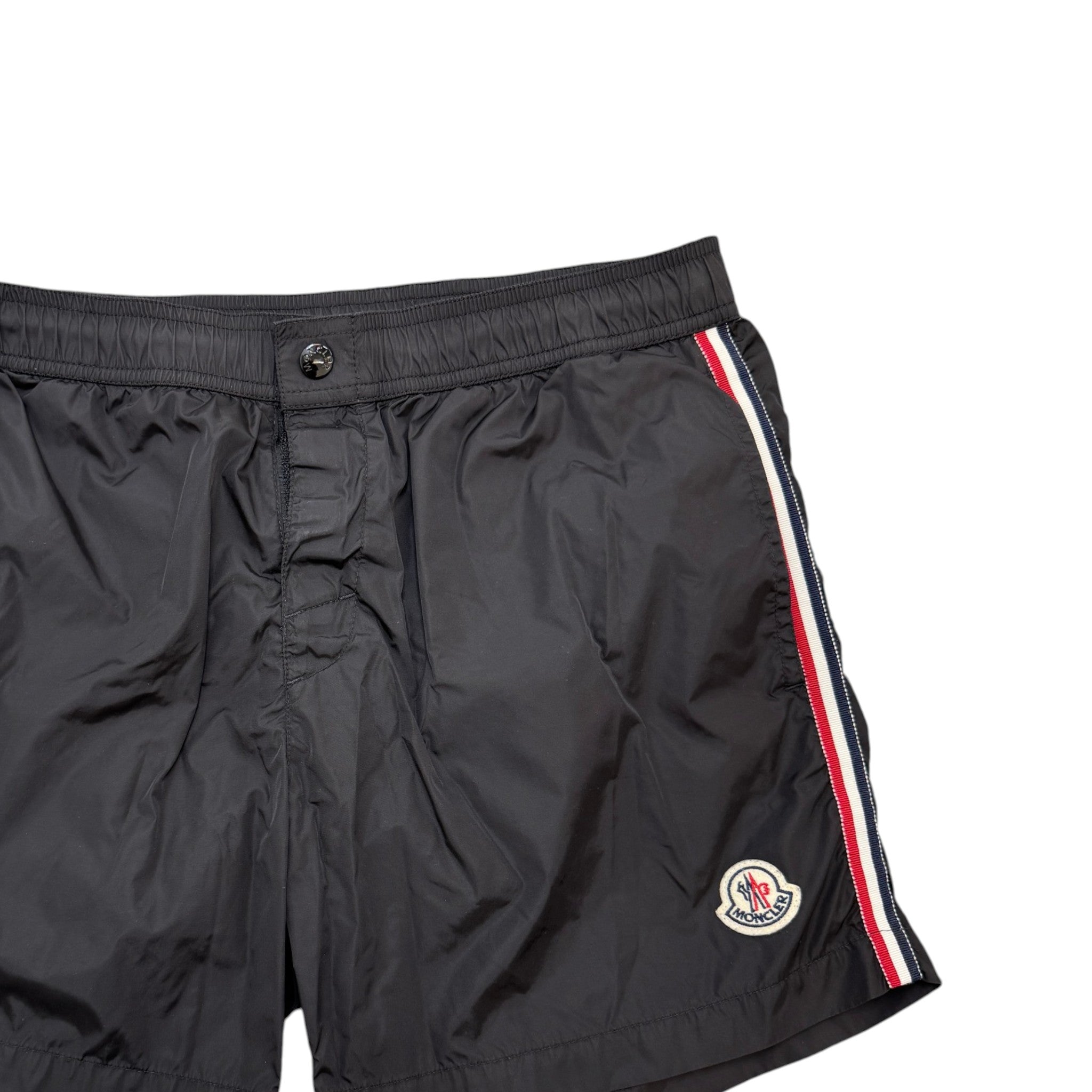 Men's Logo Patch Swim Shorts Black Size M