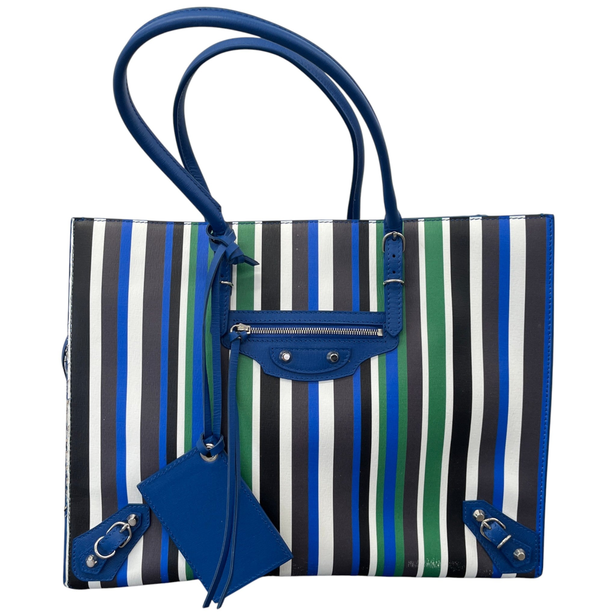 Women's Striped Papier B4 Zip Around Handbag Blue
