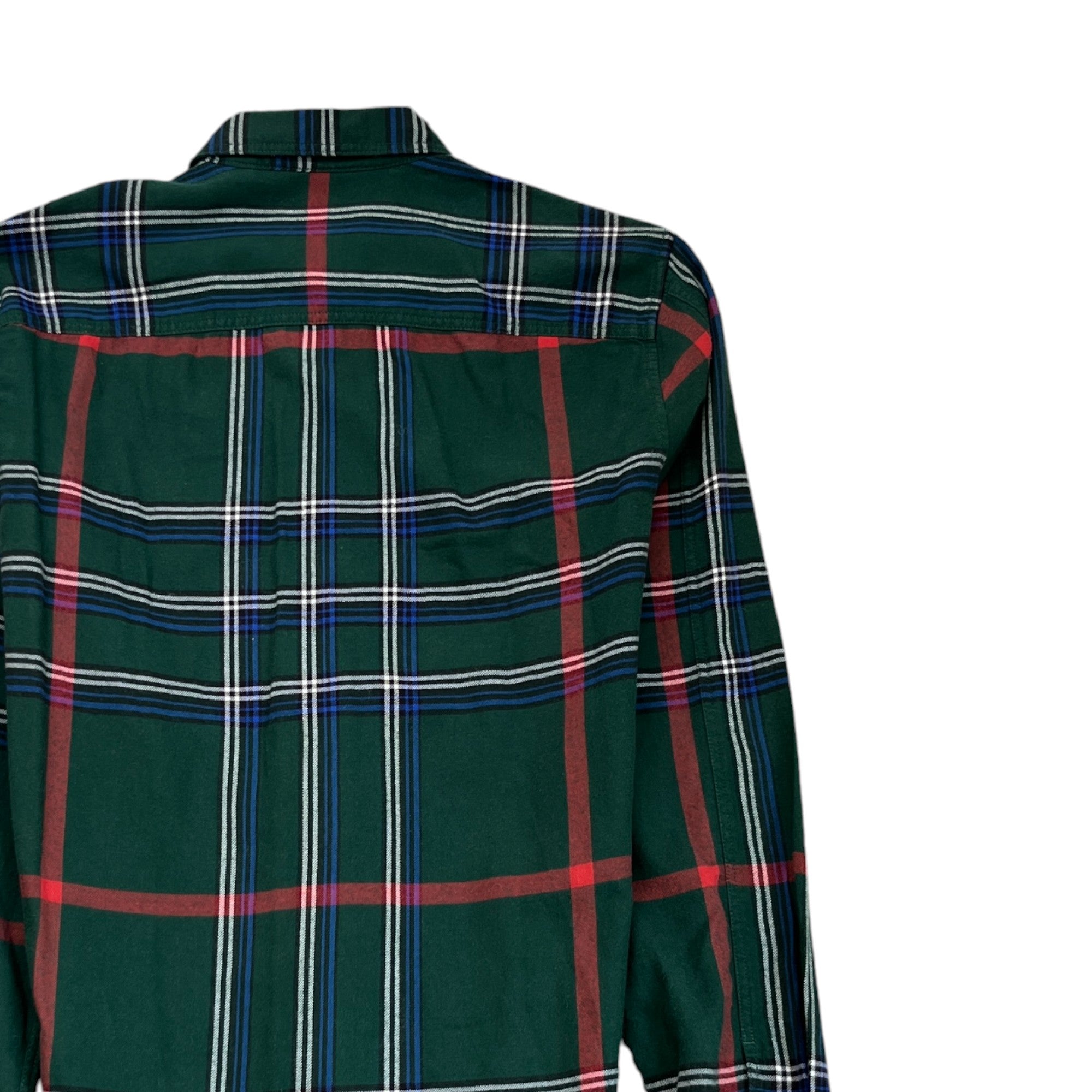 Men's Checkered Long Sleeve Shirt Green Size XS