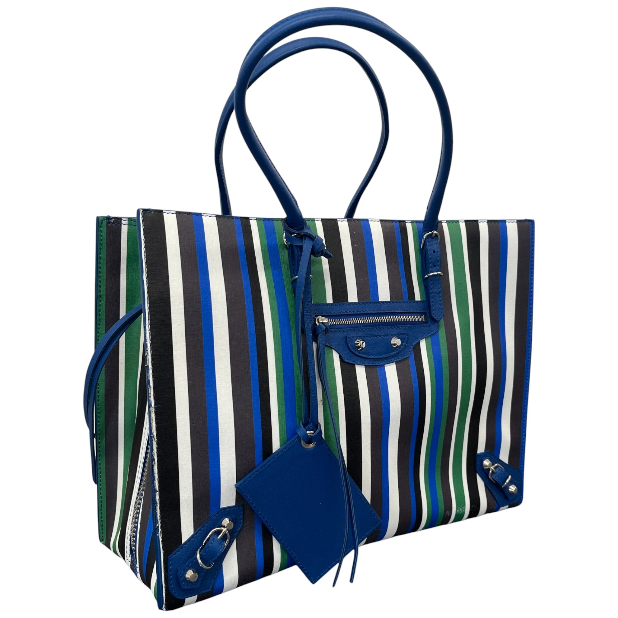 Women's Striped Papier B4 Zip Around Handbag Blue