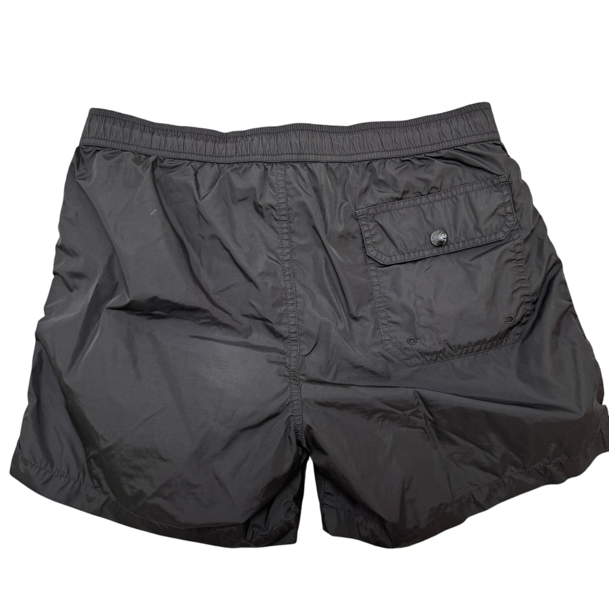 Men's Logo Patch Swim Shorts Black Size M
