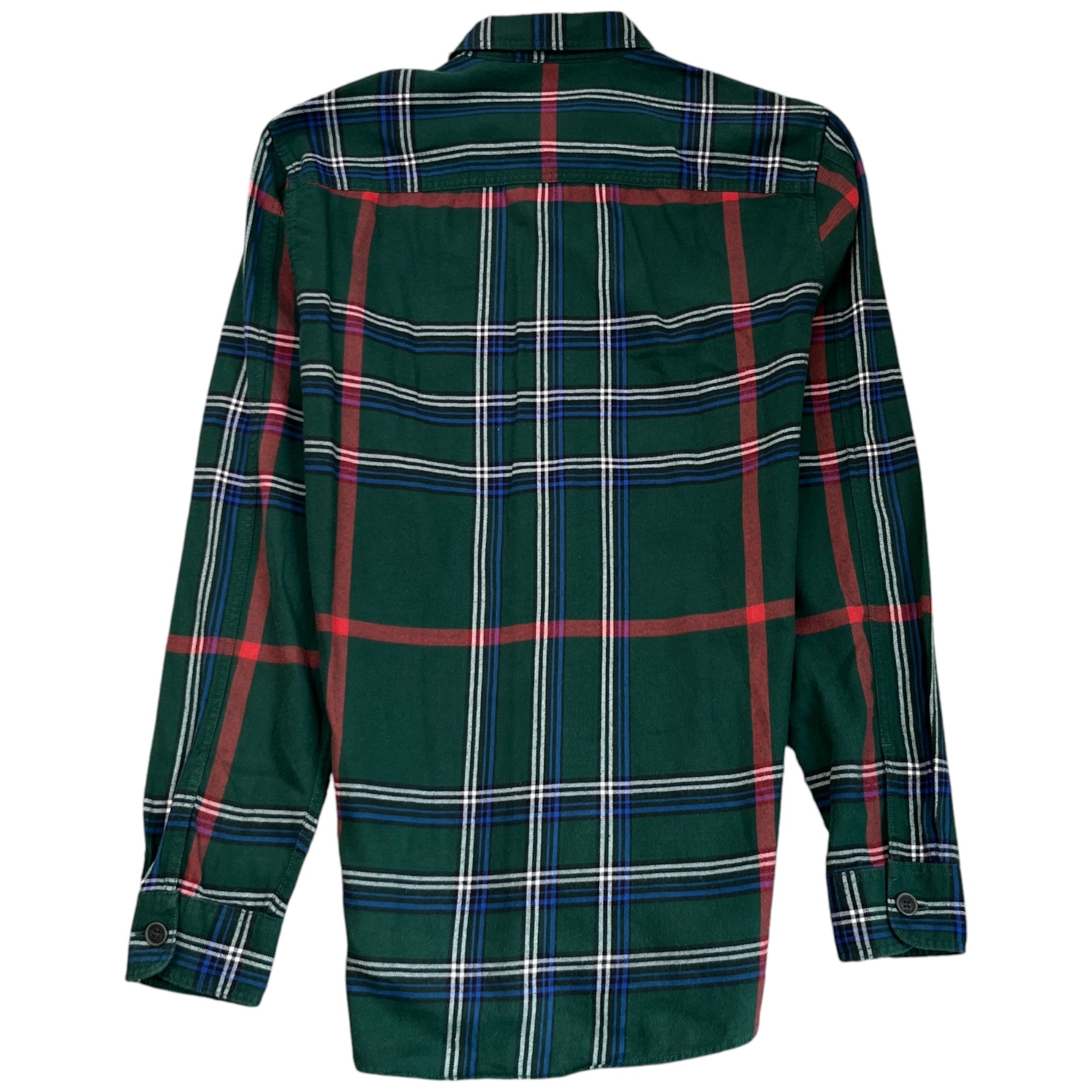 Men's Checkered Long Sleeve Shirt Green Size XS