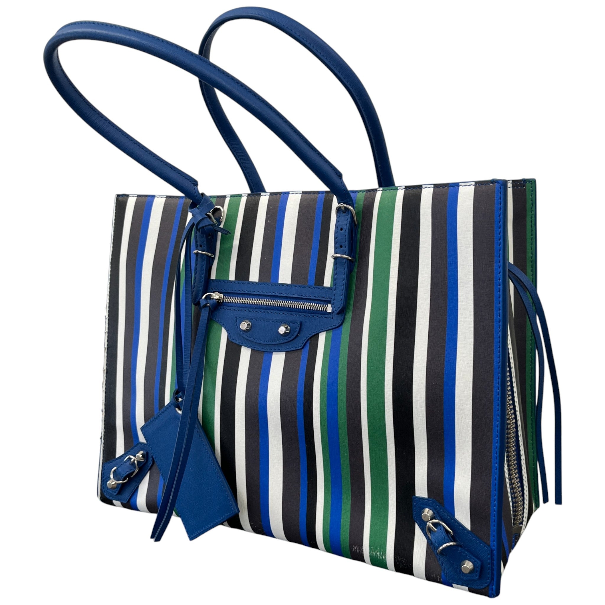 Women's Striped Papier B4 Zip Around Handbag Blue