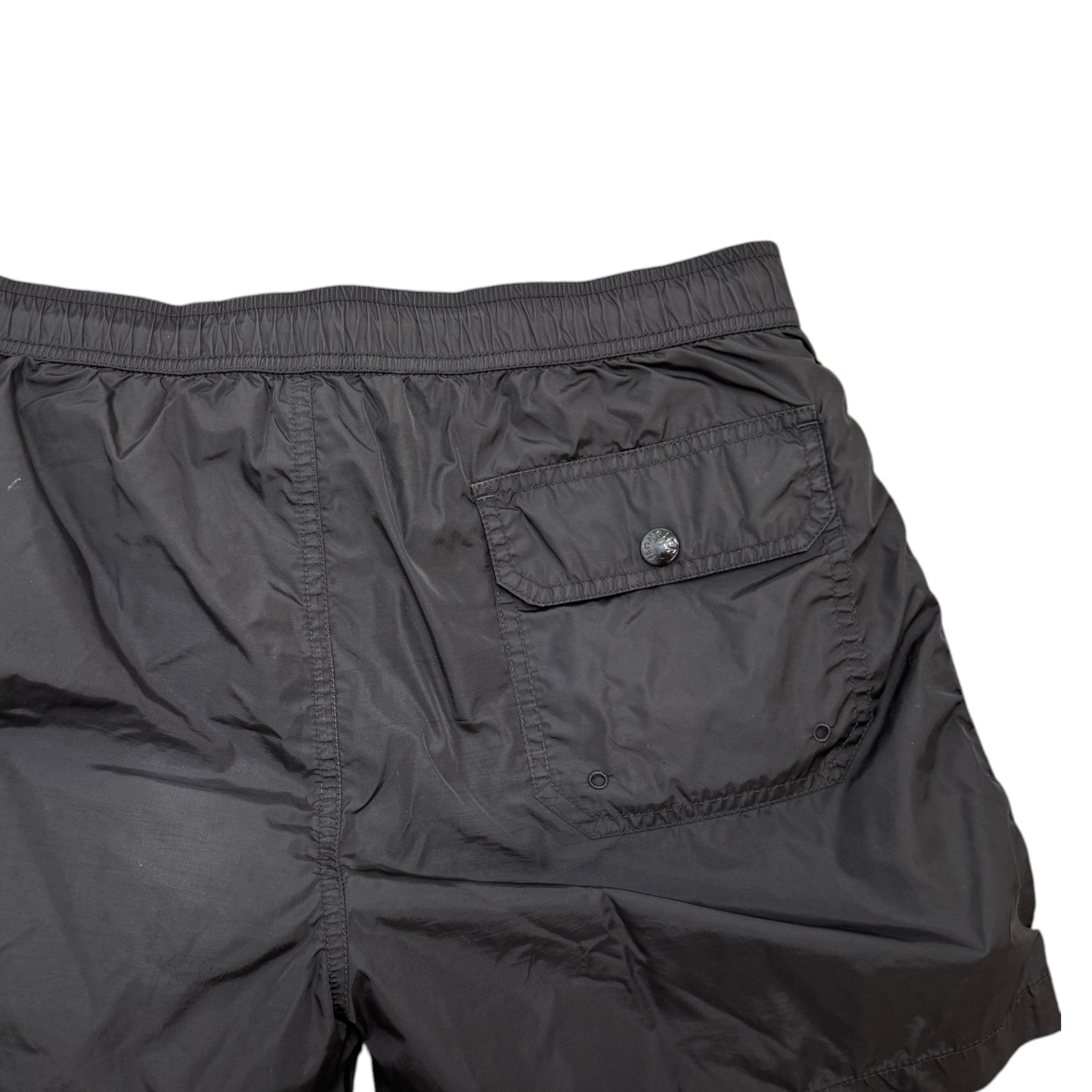 Men's Logo Patch Swim Shorts Black Size M