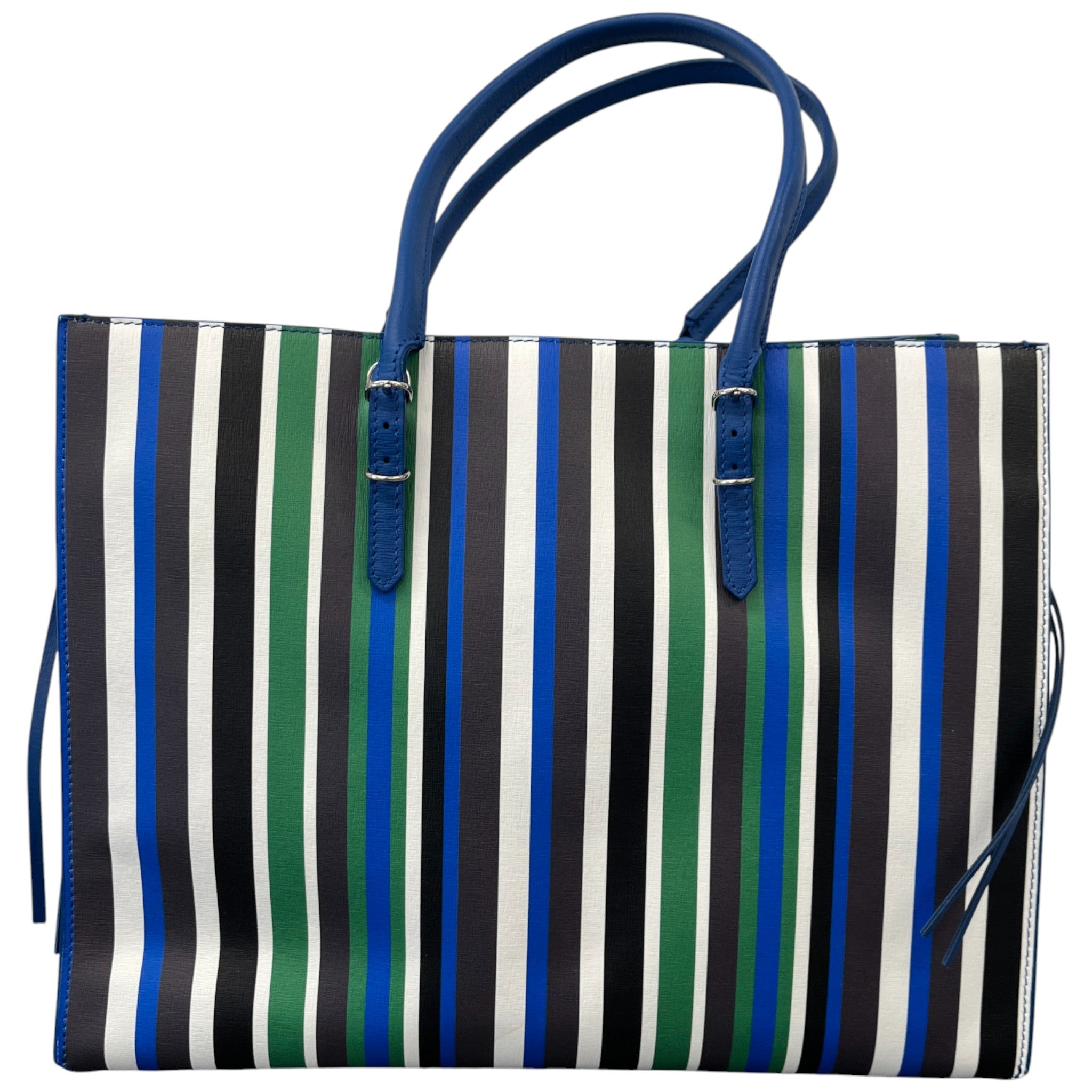Women's Striped Papier B4 Zip Around Handbag Blue
