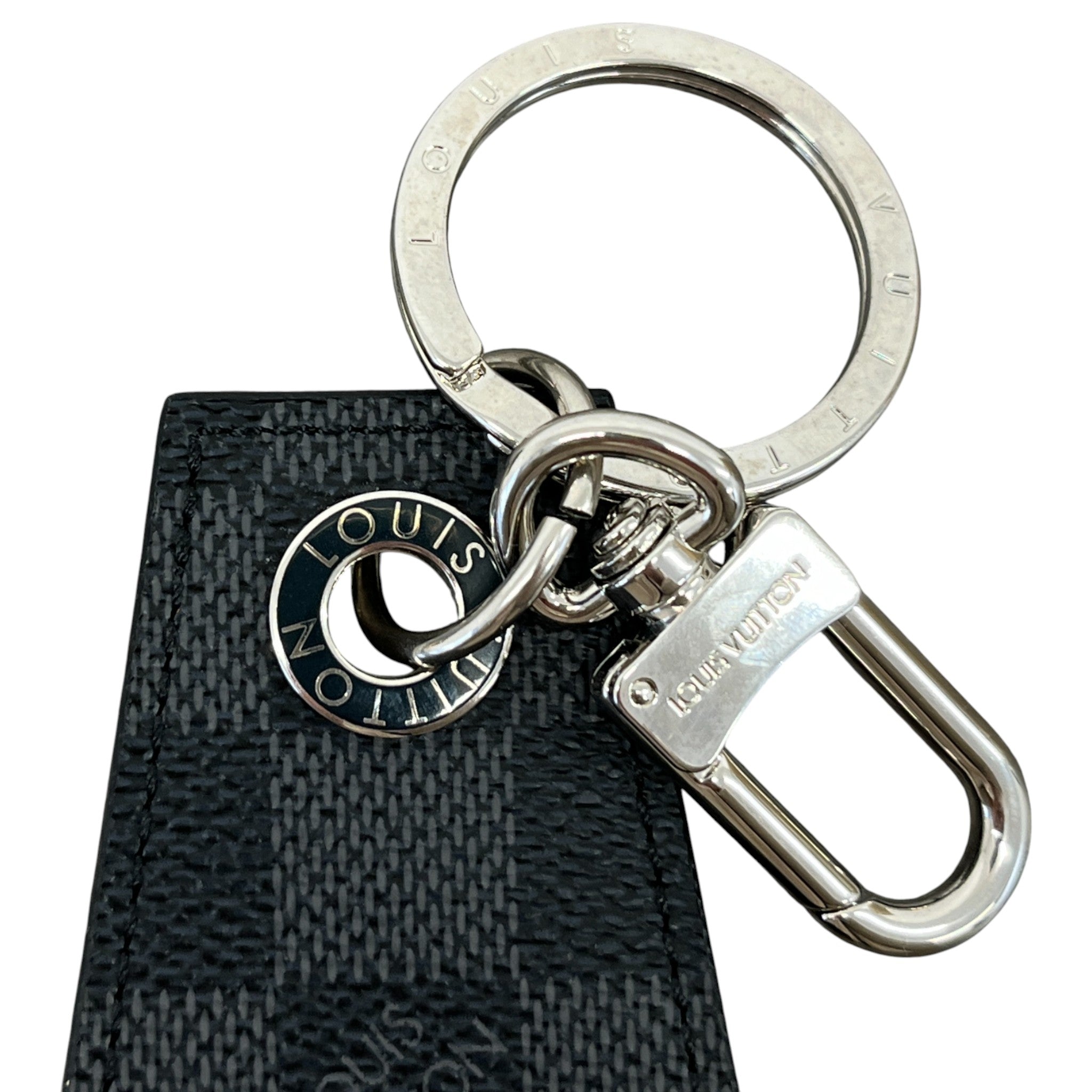 Men's Damier Graphite Enchappes Keyring Charcoal