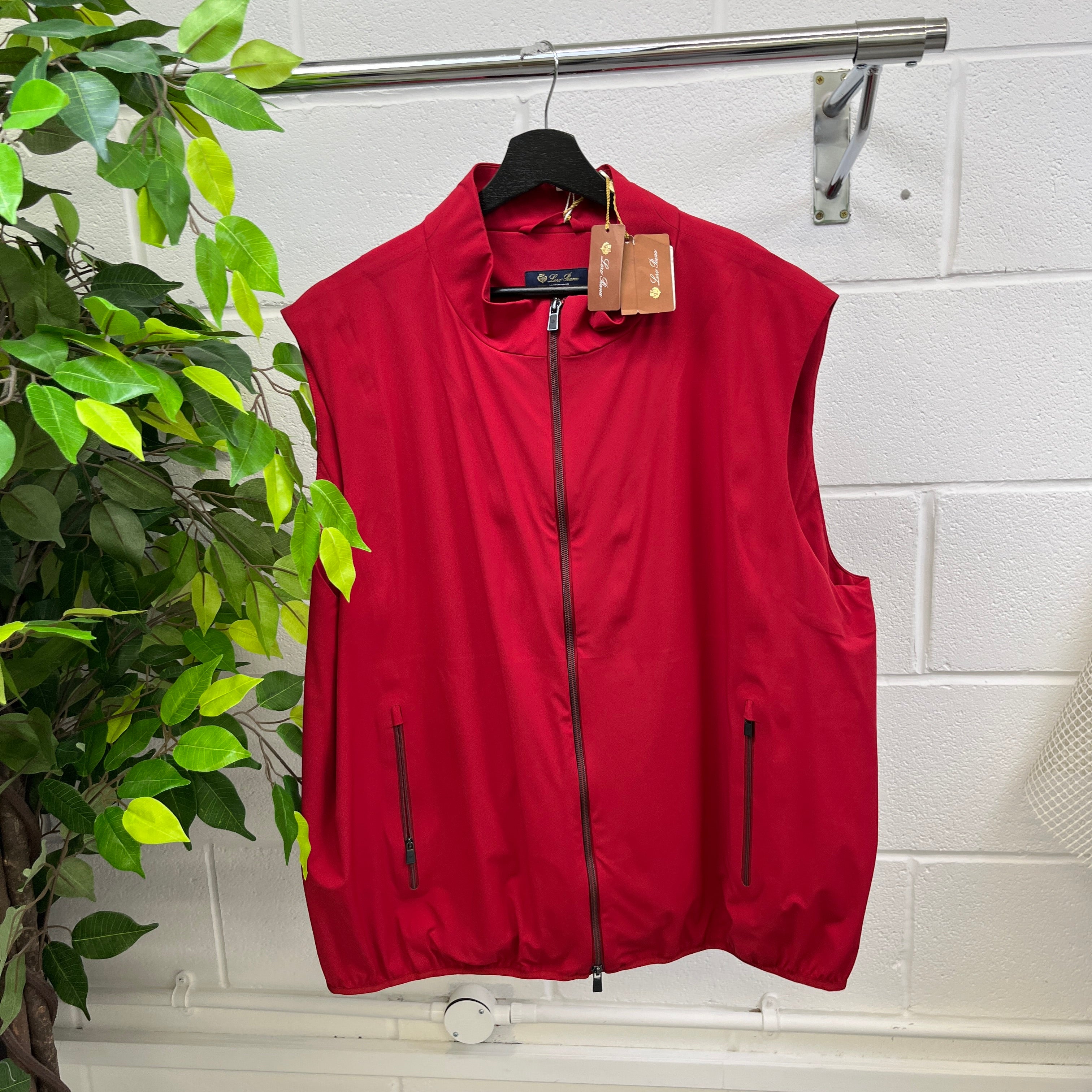 Men's Vest Gilet Red Size IT 58 / XXXXL