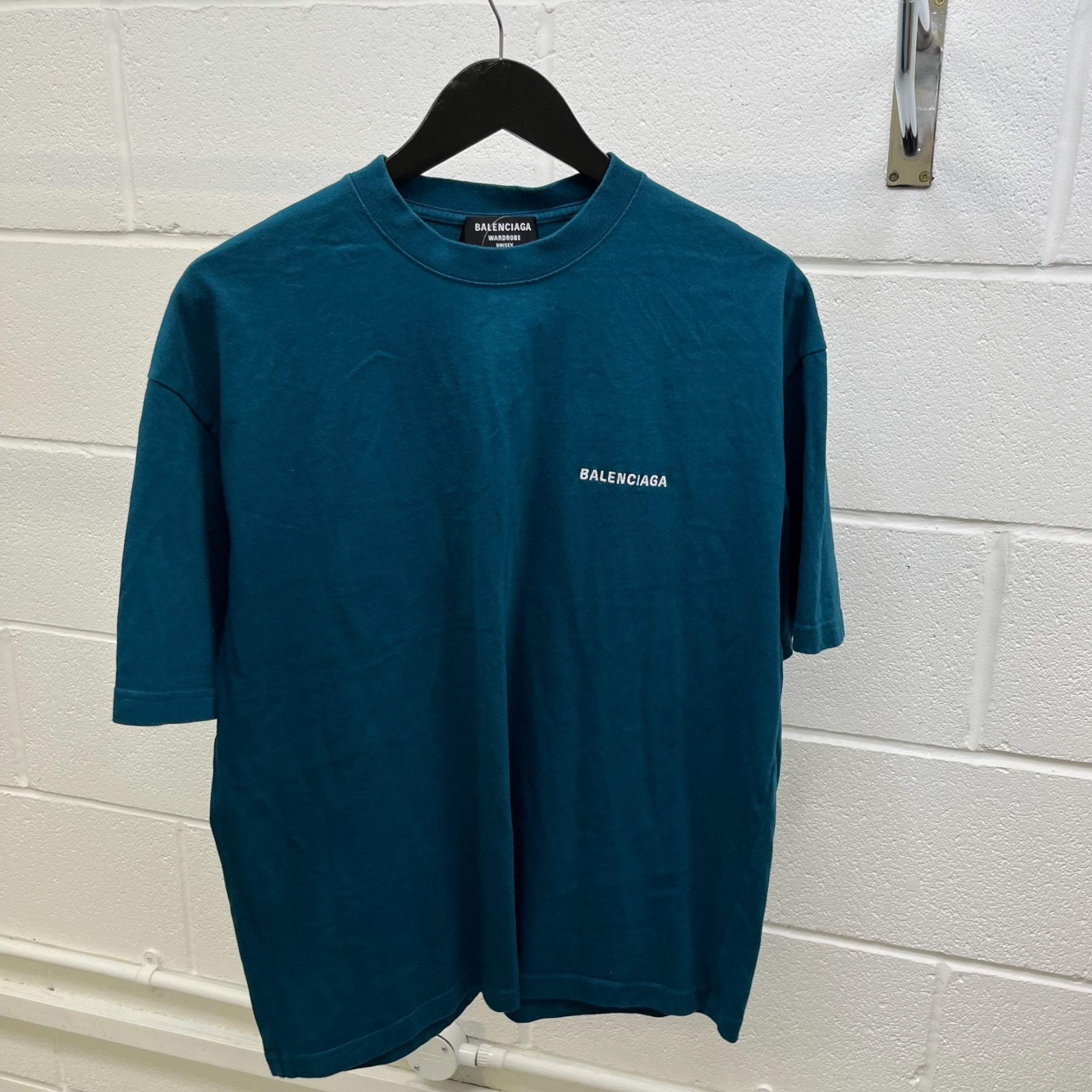 Men's Embroidered Logo T-Shirt Blue Size M