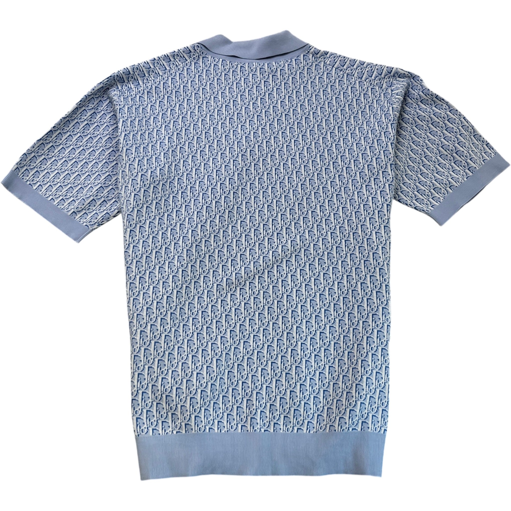 Men's Oblique Polo Shirt Blue Size XXL