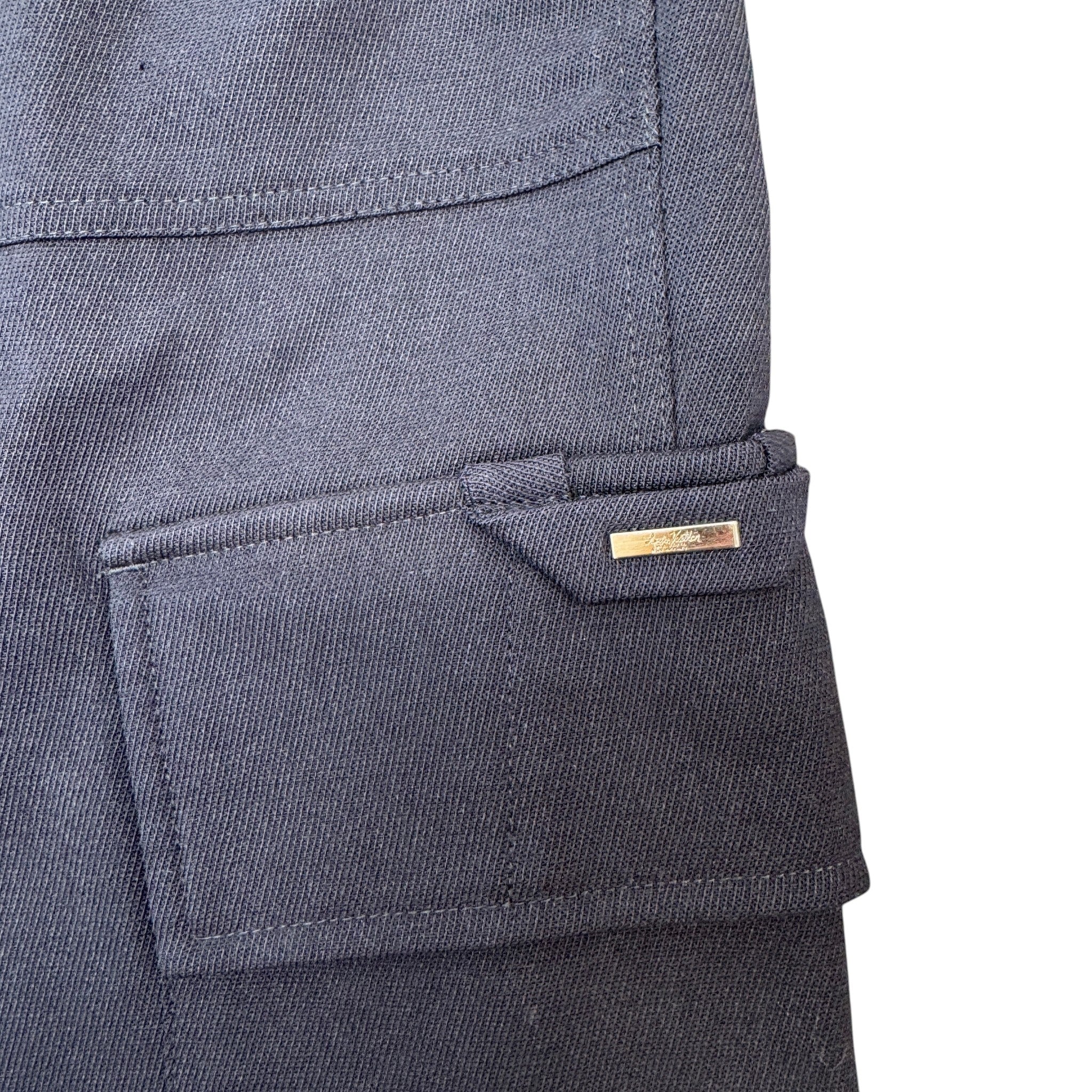 Men's Plaque Patch Pocket Trousers Navy Size Waist 42"