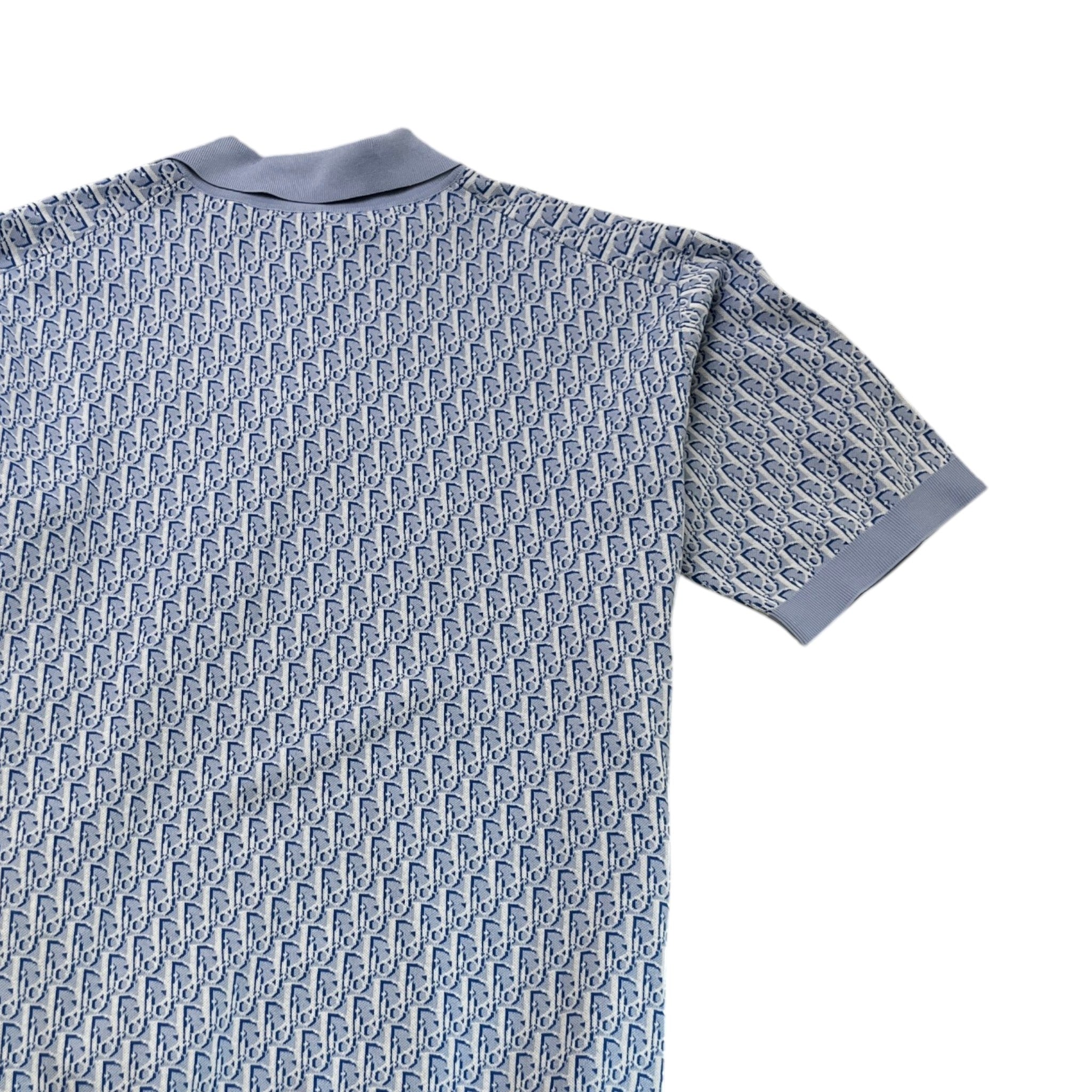 Men's Oblique Polo Shirt Blue Size XXL