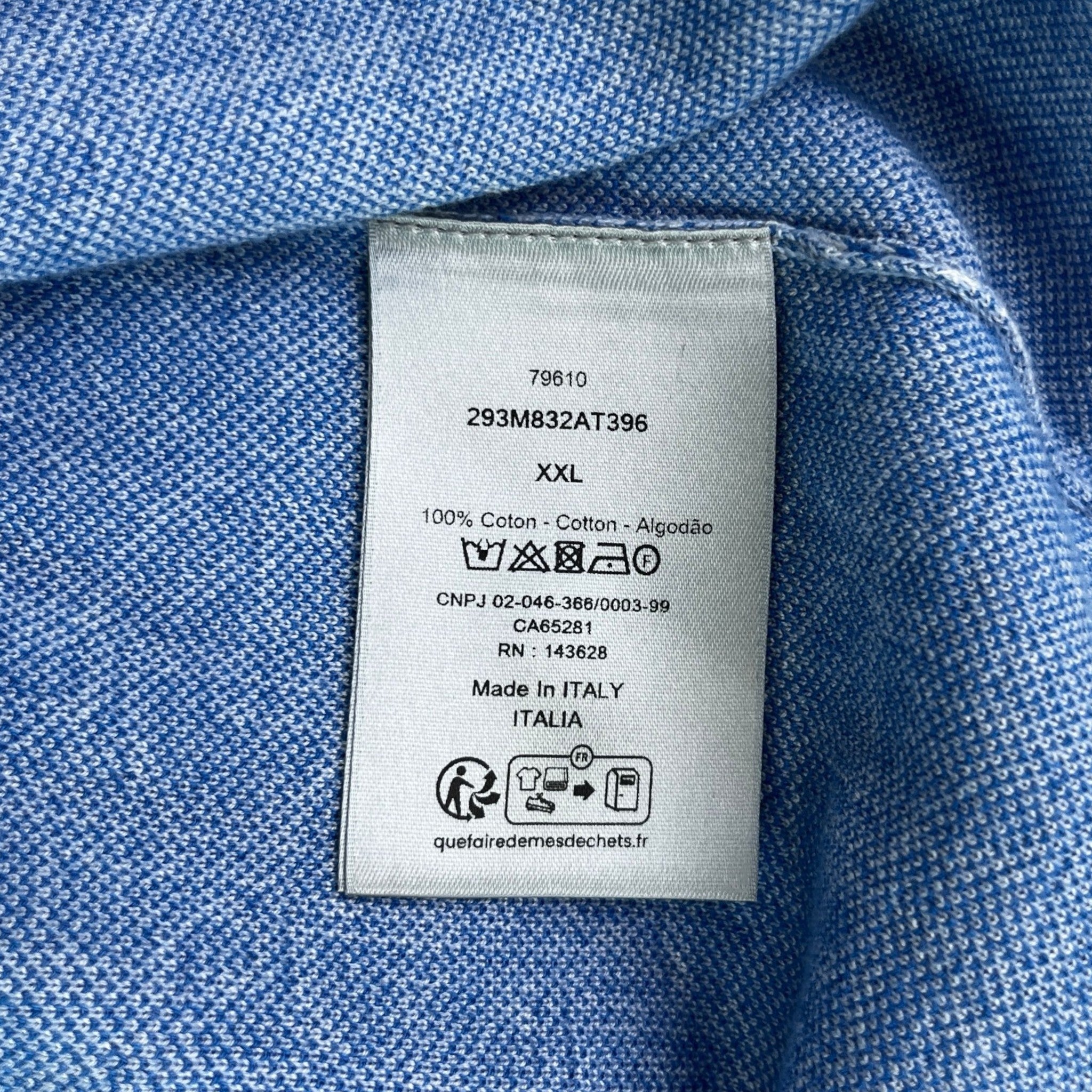 Men's Oblique Polo Shirt Blue Size XXL