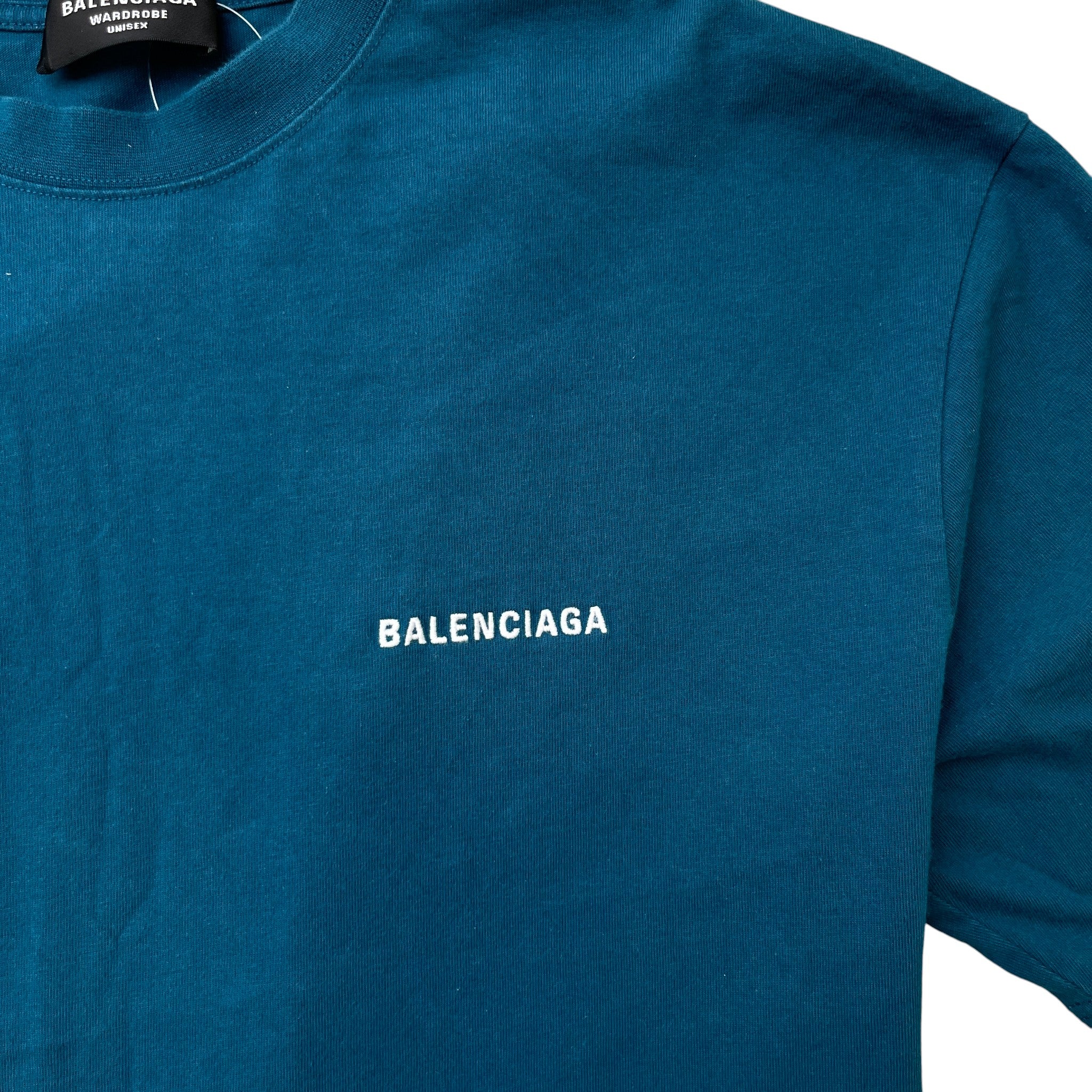 Men's Embroidered Logo T-Shirt Blue Size M